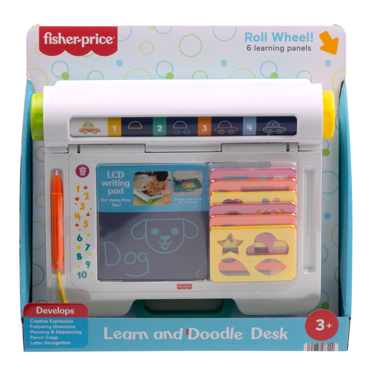 Fisher-Price Learn & Doodle Desk, Mess-Free Writing & Drawing Tablet With Lcd Screen For Kids