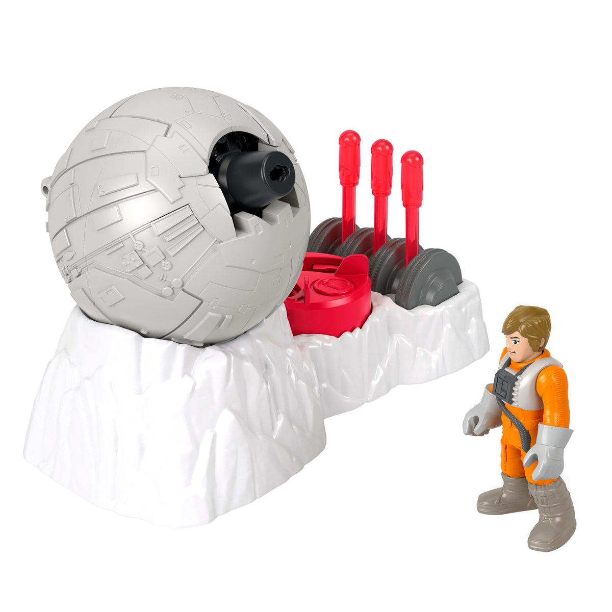 Imaginext Star Wars Rebel Base Cannon Toy With Luke Skywalker Diecast Character Key, 5 Pieces