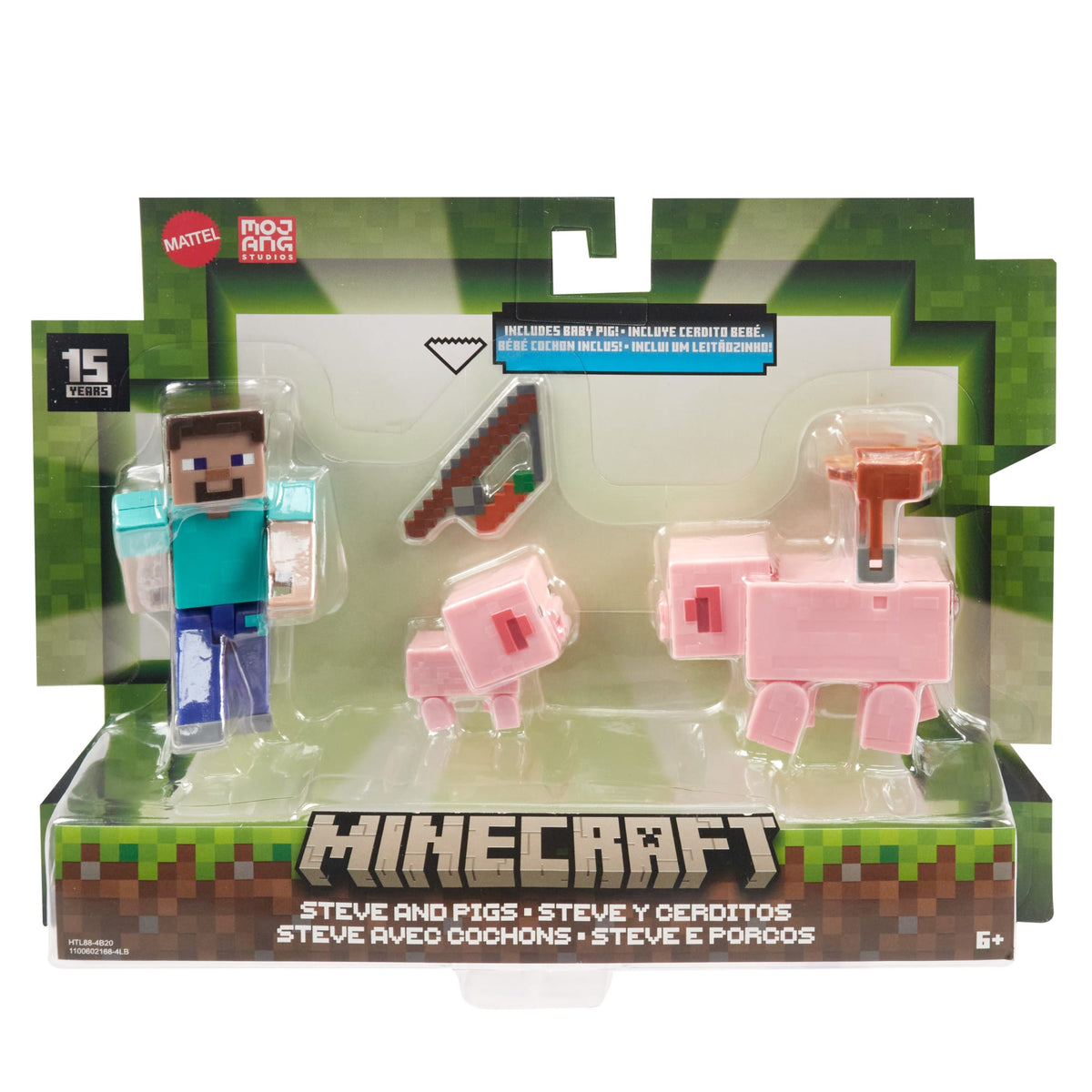 Minecraft Toys, 2-Pack Of Action Figures, Gifts For Kids
