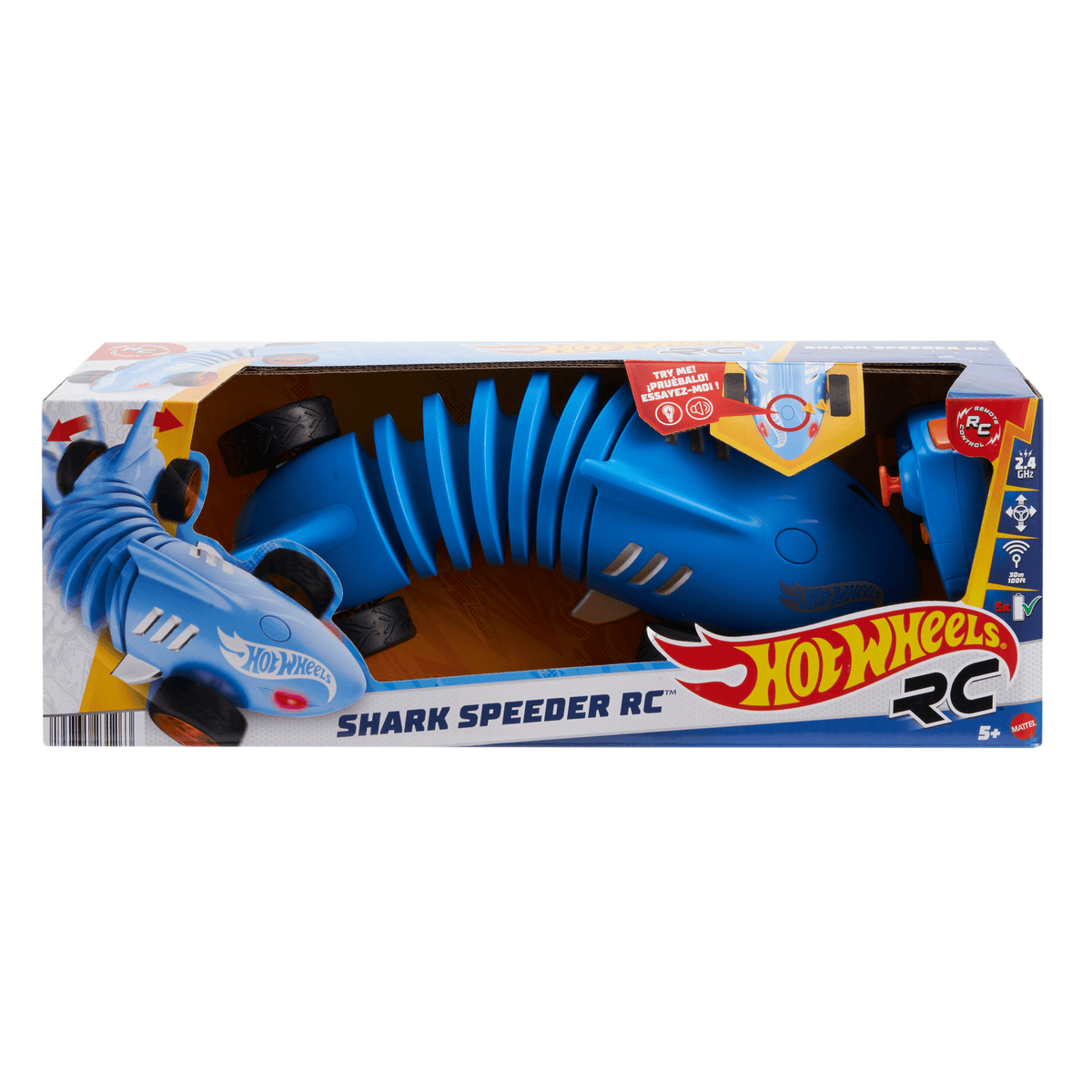 Hot Wheels RC 1:15 Scale Shark Speeder, Battery-Powered Remote-Control Vehicle