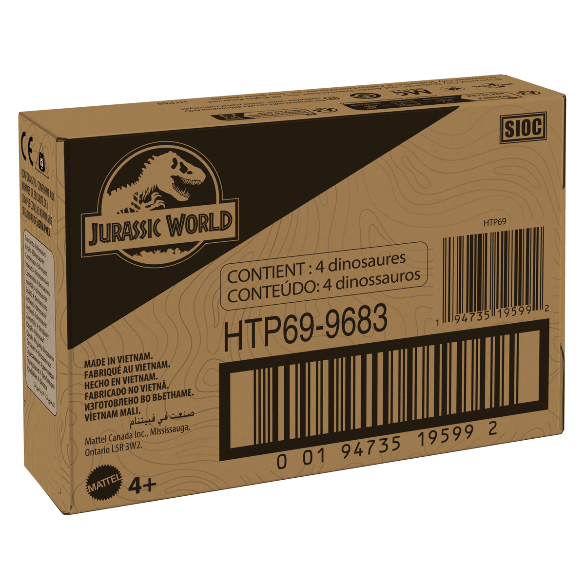 Jurassic World 4-Pack Egg To Dinosaur Transforming Toys Hidden Hatchers