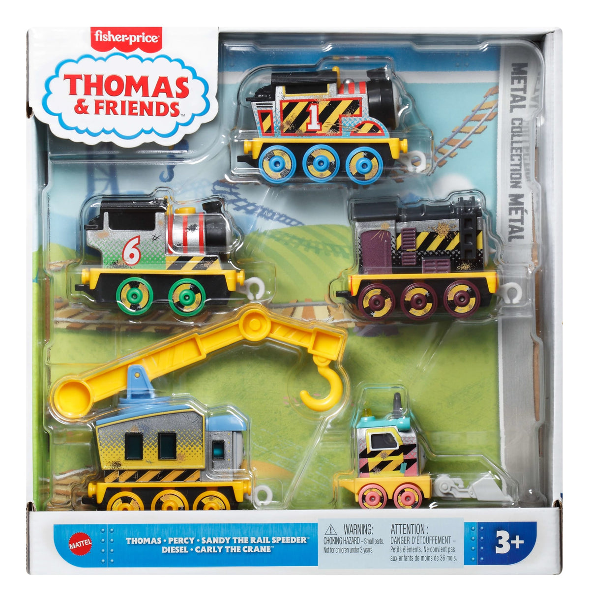 Thomas & Friends Construction Crew 5-Piece Diecast Metal Toy Train & Vehicle Set