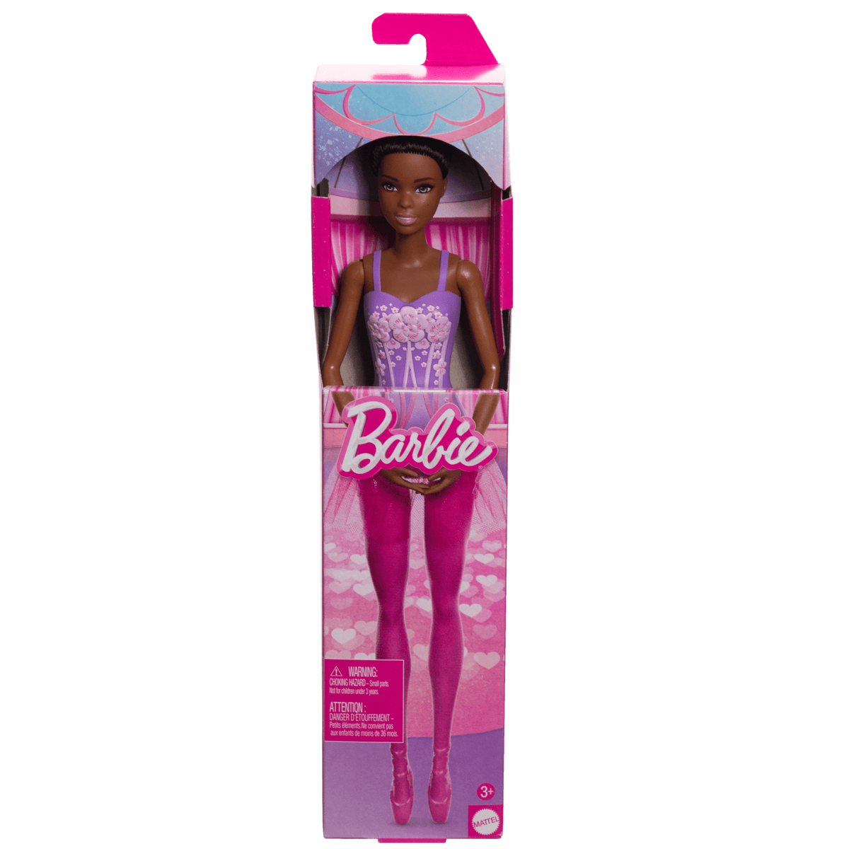 Barbie Ballerina Doll, Brunette Fashion Doll Wearing Purple Removable Tutu