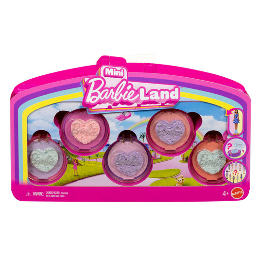 Barbie Mini Barbieland 5-Pack Fashionistas Dolls, 1.5-Inch Dolls in “Blush” Containers
