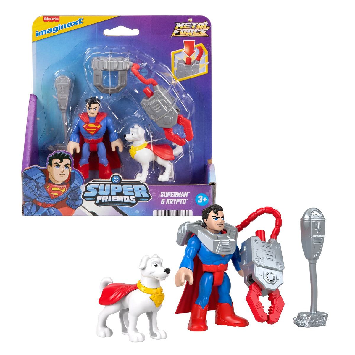 Fisher-Price Imaginext DC Super Friends Metal Force Superman Action Figures & Accessory Set