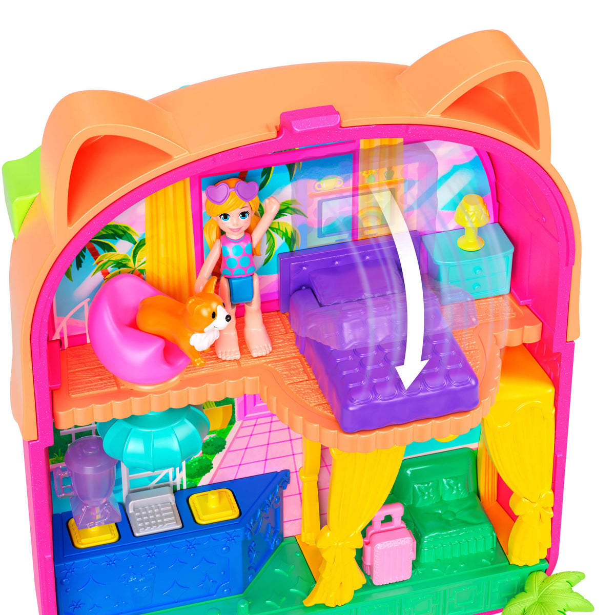 Polly Pocket Conjunto de Brinquedo Compacto Resort Paleta de Gatinho