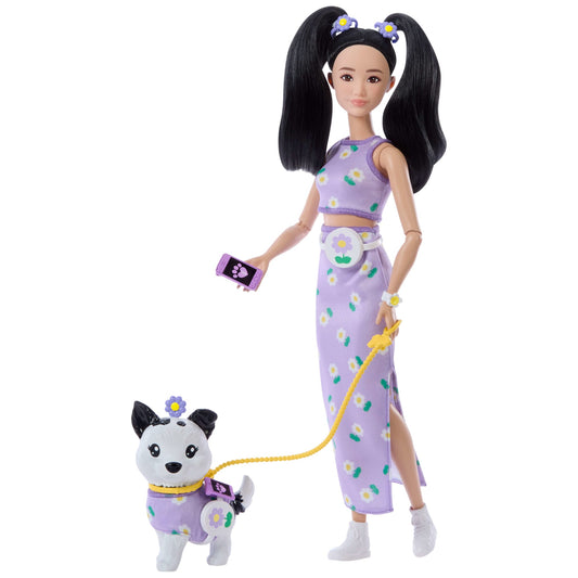 Barbie Fashion & Beauty Muñeca Looks Iguales Renee y Perrito
