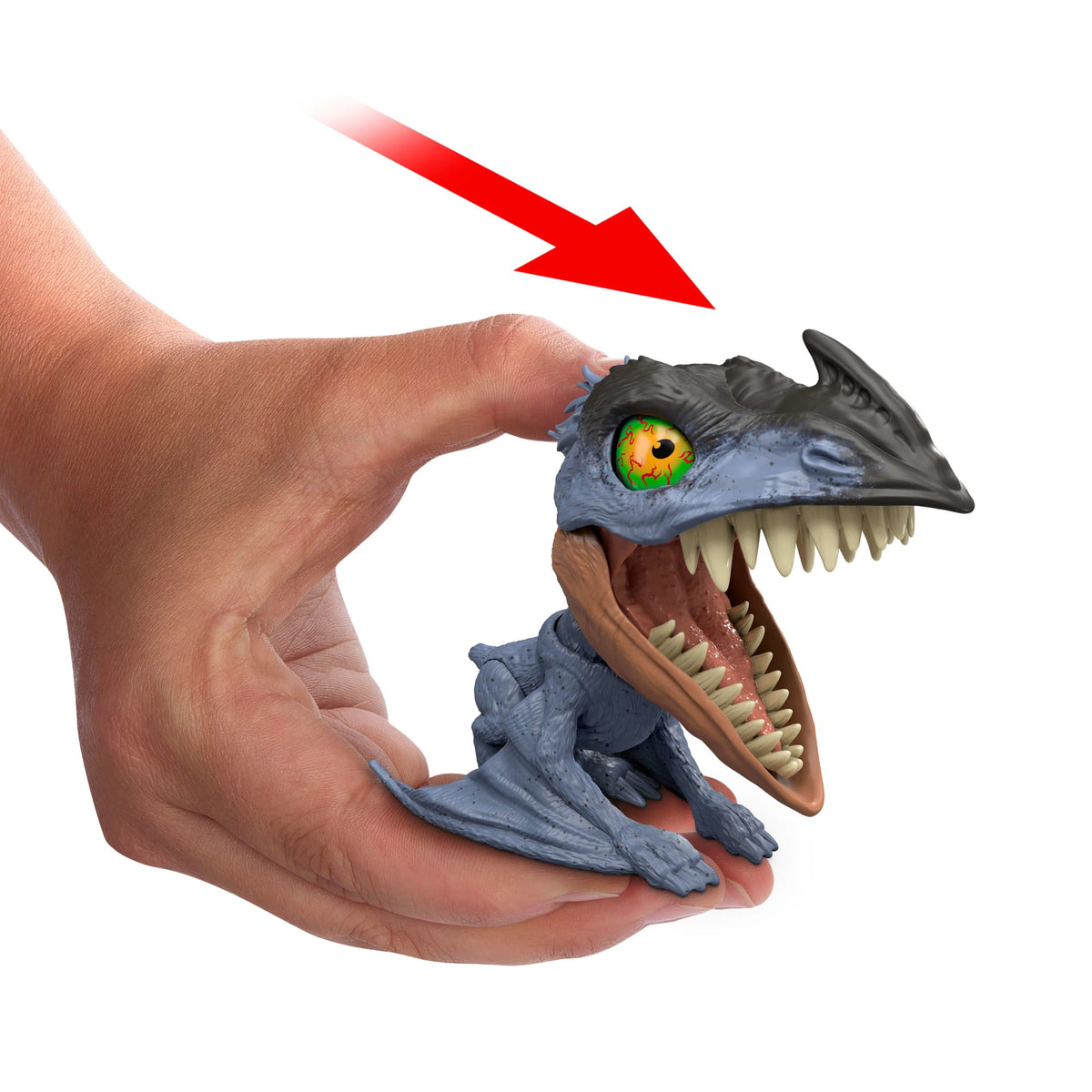 Jurassic World Mighty Little Biters Dinosaur Toy With Bite Action, Eye Change, Collectible Figure