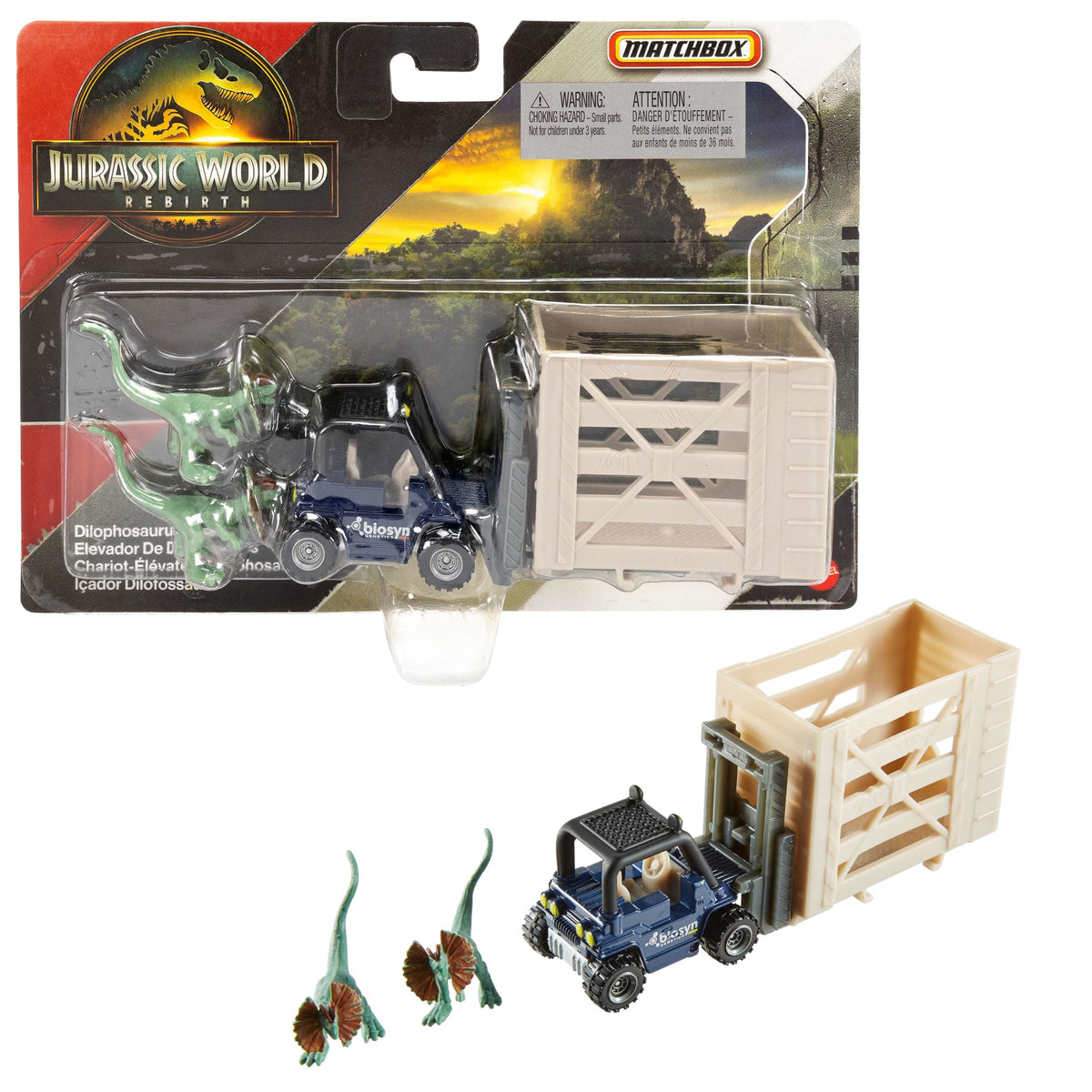 Matchbox Jurassic World Dino Transporter, Toy Car Or Truck & 1-2 Mini Dinosaurs