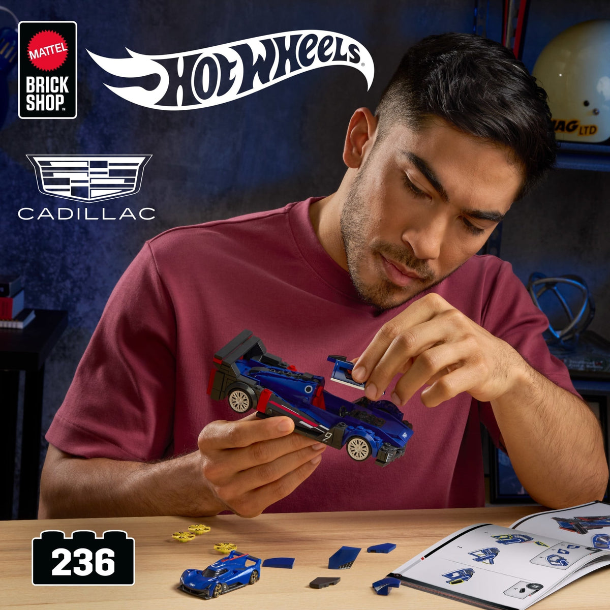 Mattel Brick Shop Hot Wheels Juguete de Construcción Speed Cadillac Project GTP Hypercar