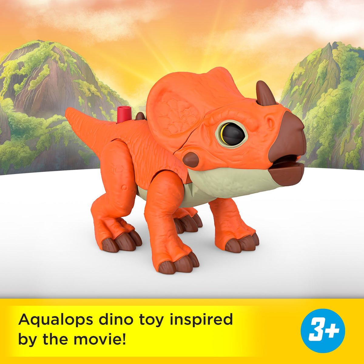 Fisher-Price Imaginext Jurassic World Rebirth Aquilops Dinosaur Action Figure With Motion