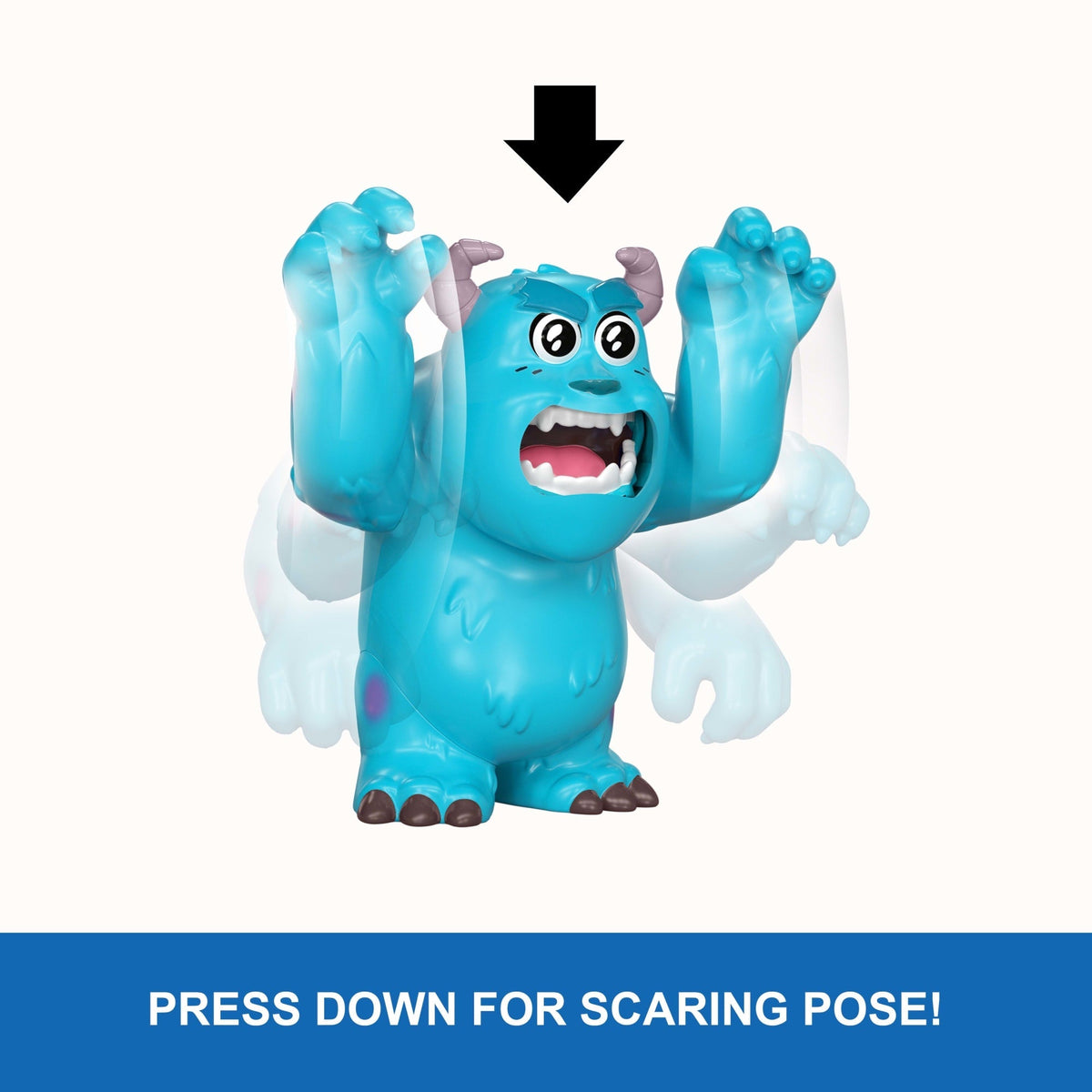 Disney And Pixar Click Figs Sulley Monsters Inc., James P Sullivan Small Movie Toy With Pop Up Action Move