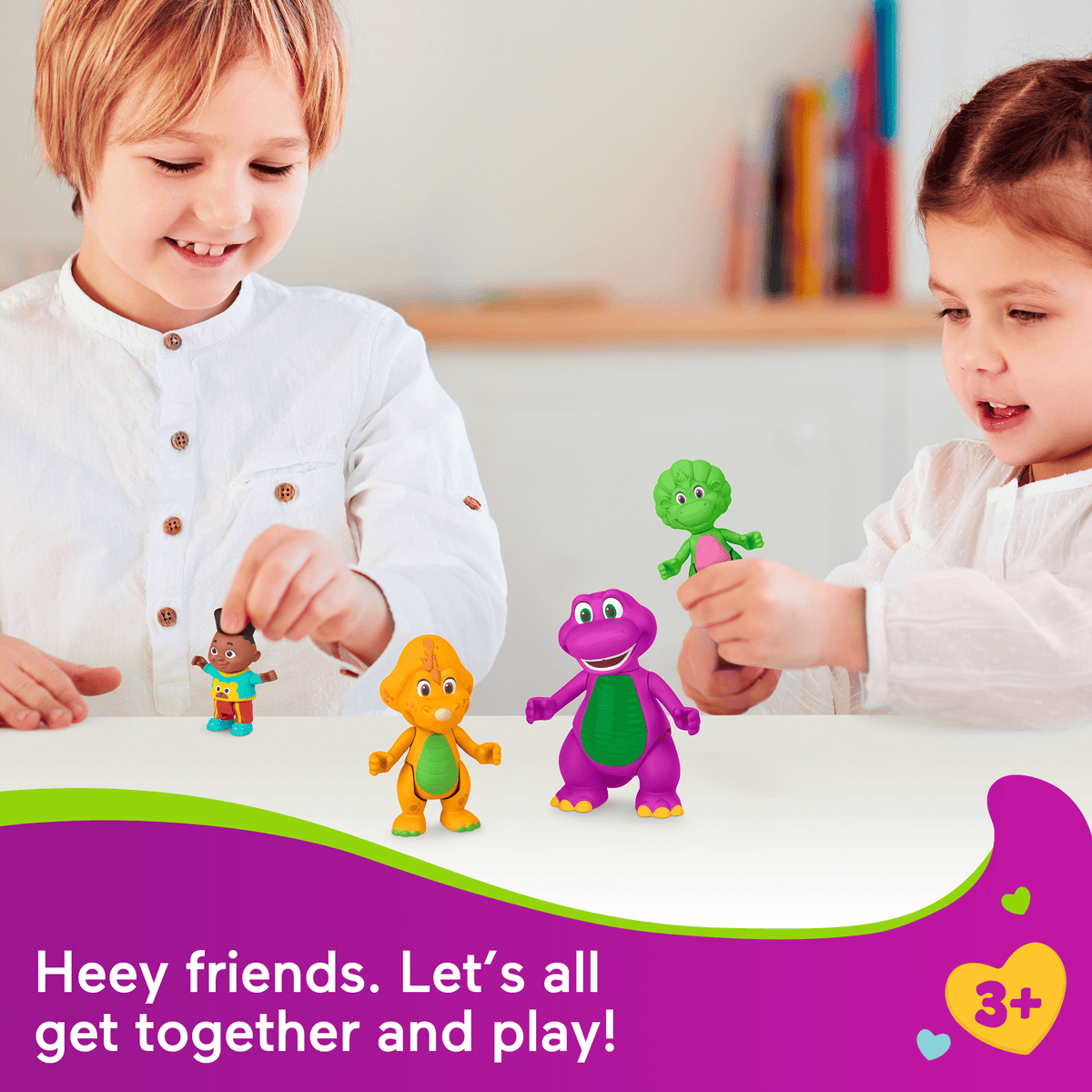 Fisher-Price Barney's World Barney Hey Friends Pack With 4 Figures