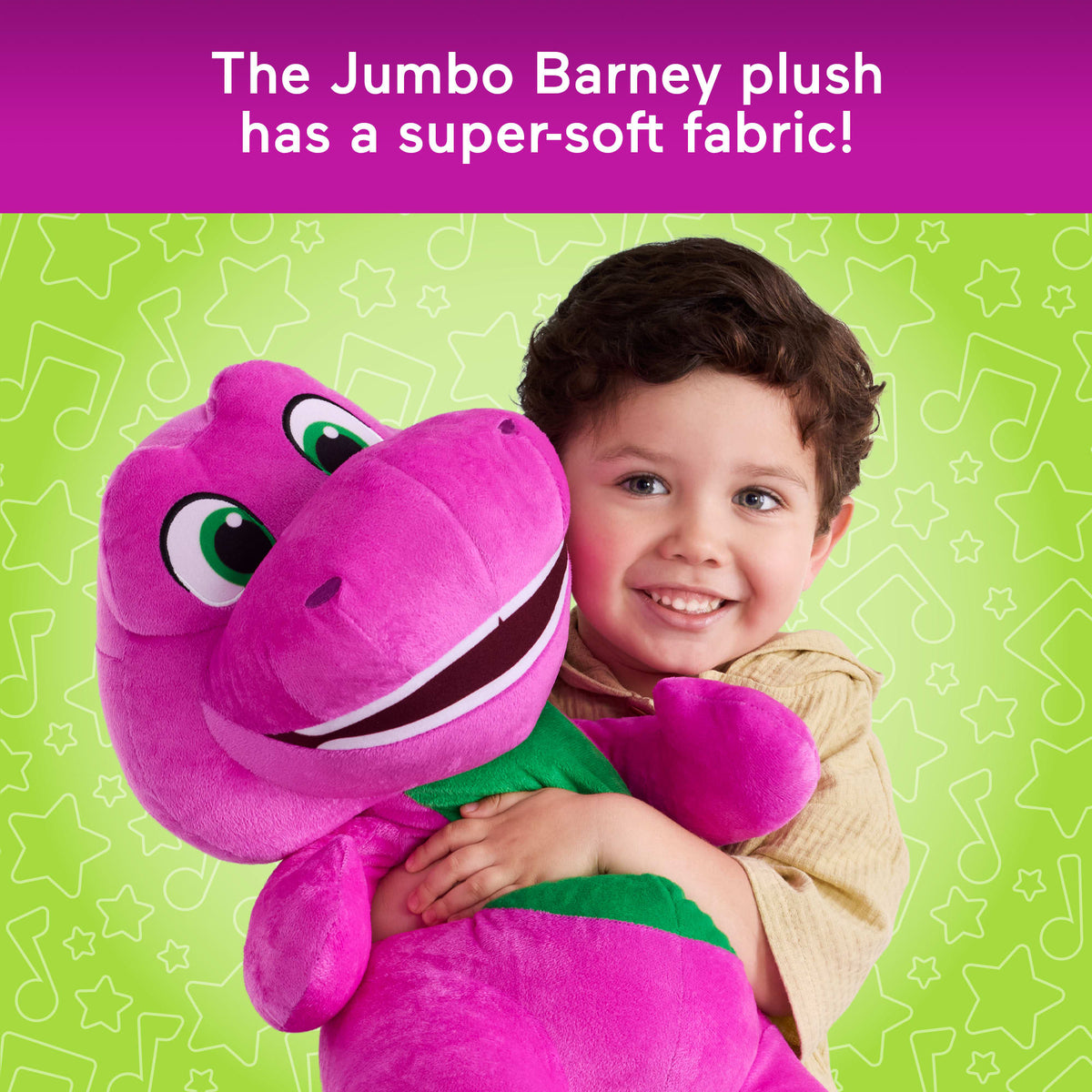Fisher-Price Barney's World Jumbo Barney Plush, 26-Inch Figure, Large Scale & Soft Texture