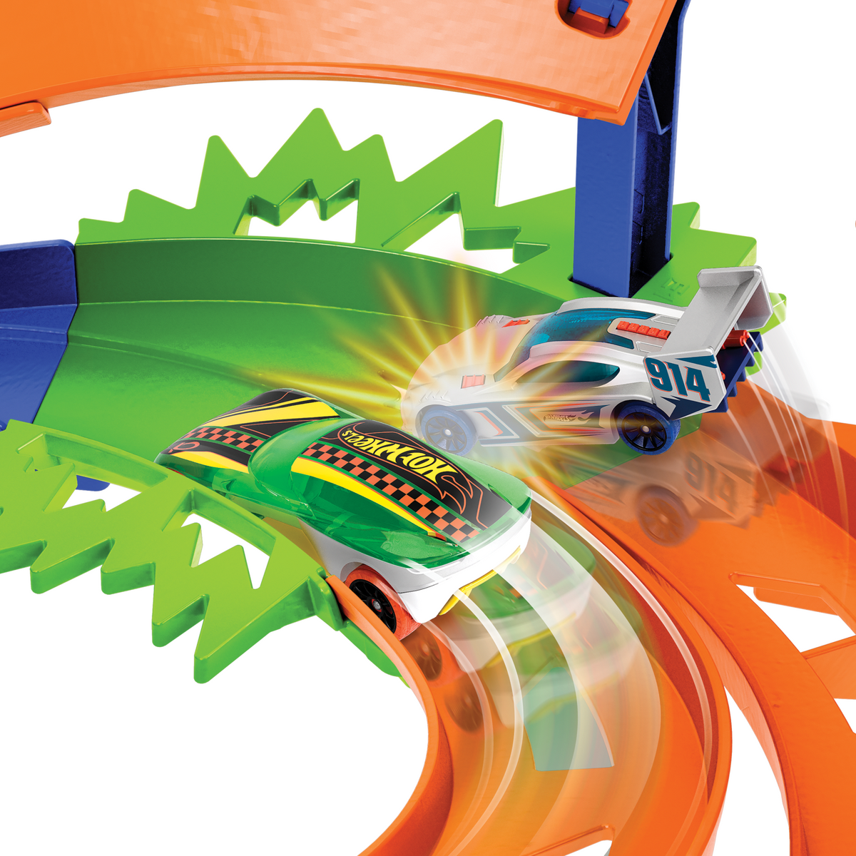 Hot Wheels  Circuit Spirale D’Accélération, 2Véhicules, Échelle1:64