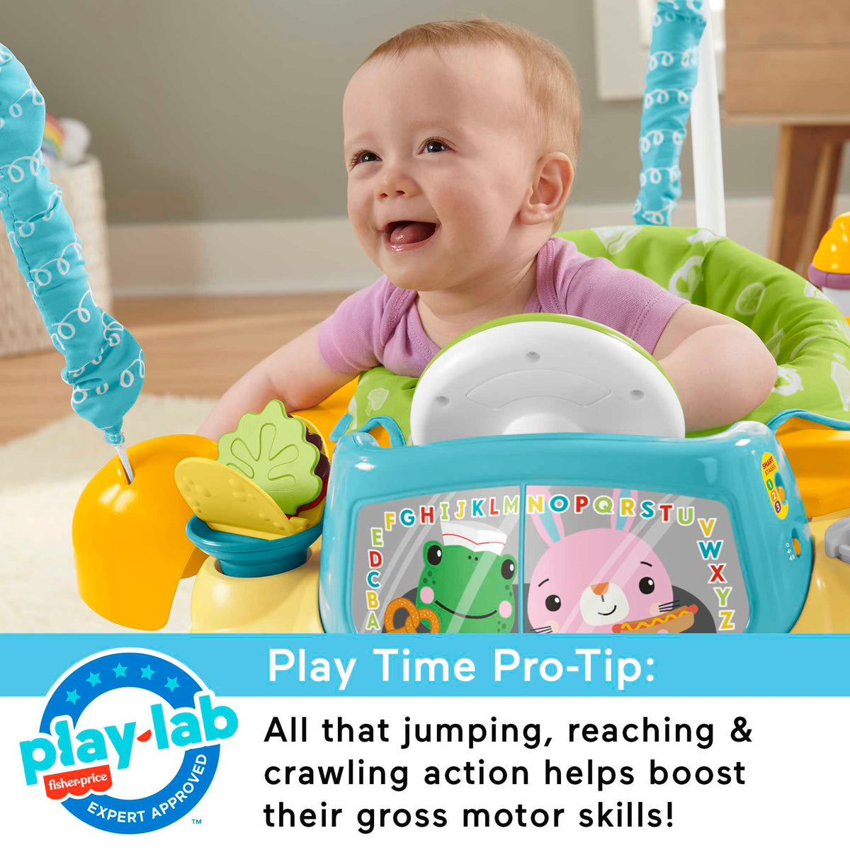 Fisher-Price 2-in-1 Servin’ Up Fun Jumperoo Baby Activity Center With Music Lights & Smart Stages