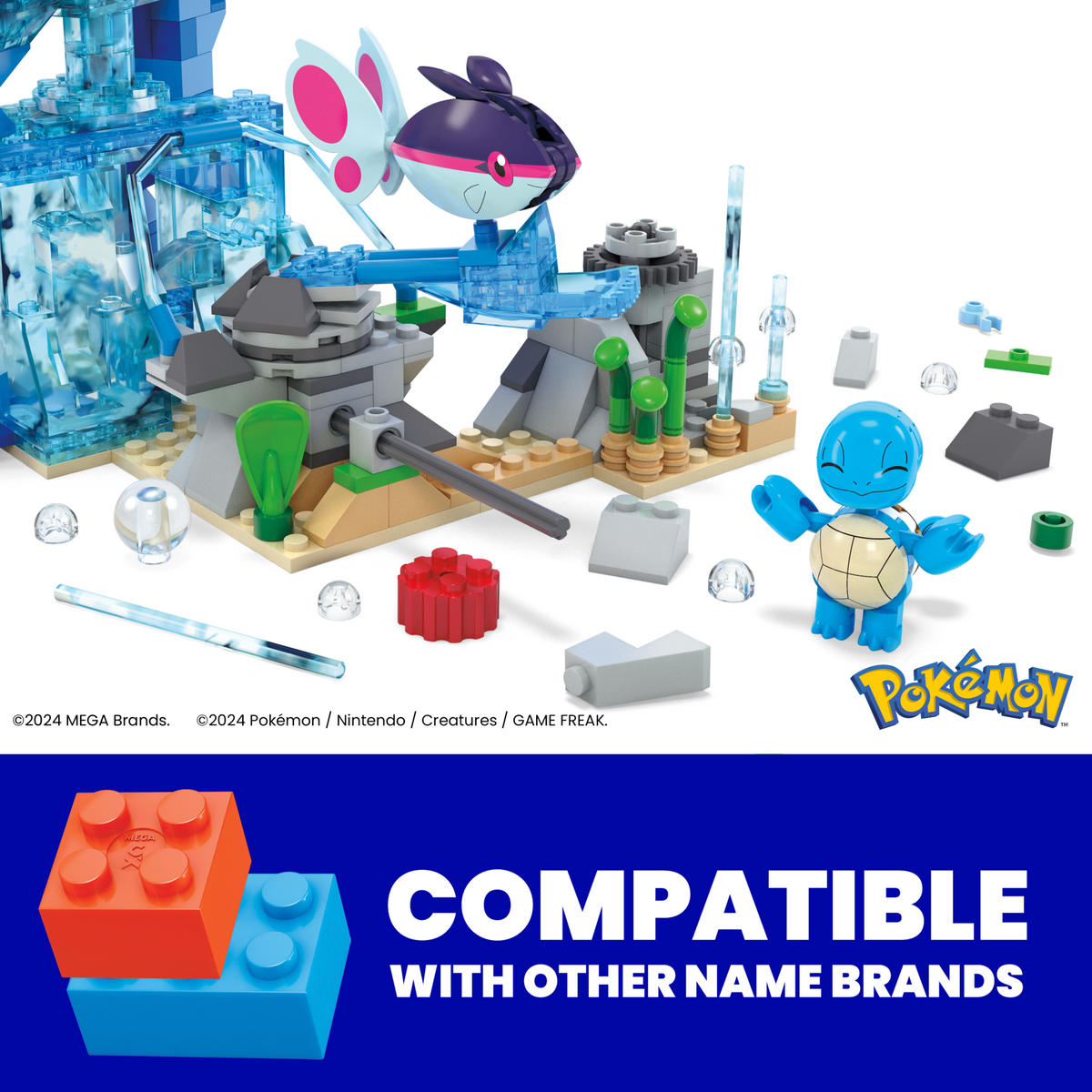 MEGA Pokémon Aquatic Adventure Building Toy Kit, With 3 Action Figures (319 Pieces) For Kids
