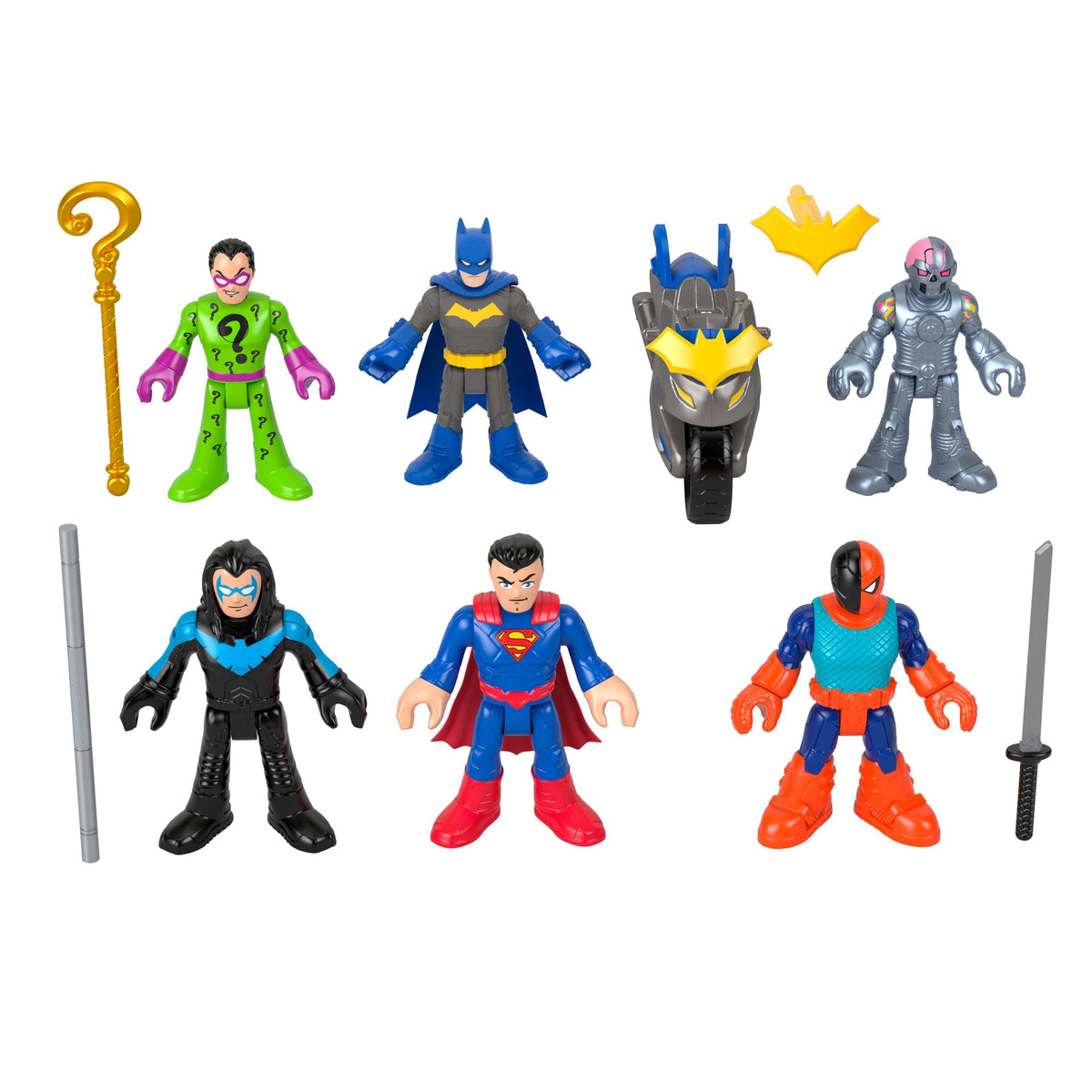 Imaginext DC Super Friends Deluxe Figure Pack Batman Toys For Preschool Kids, 9 Pieces