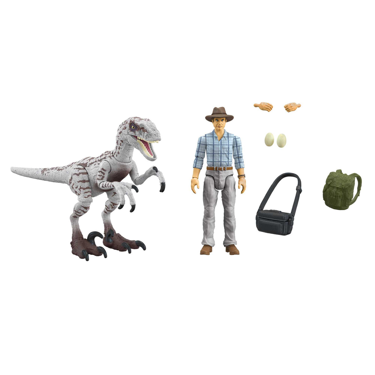 Jurassic World Toys Dr Grant & Raptor Figures Hammond Collection