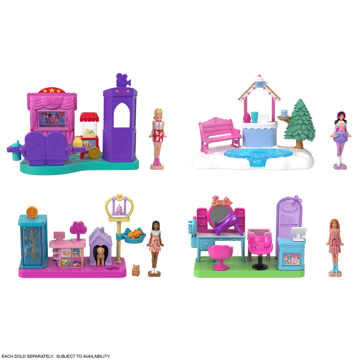 Barbie Mini Barbie Land Doll House Playsets With 1.5-Inch Doll, Furniture & Accessories