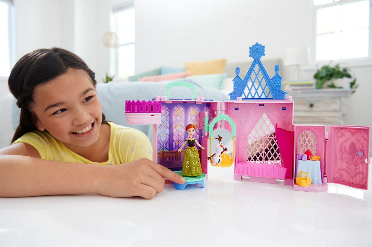 Disney Frozen Storytime Stackers Playset, Anna's Arendelle Castle Dollhouse With Small Doll