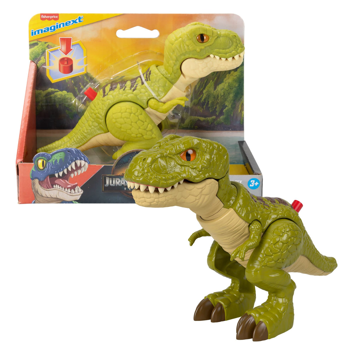 Fisher-Price Imaginext Jurassic World Rebirth Tyrannosaurus Rex Dinosaur Action Figure With Motion