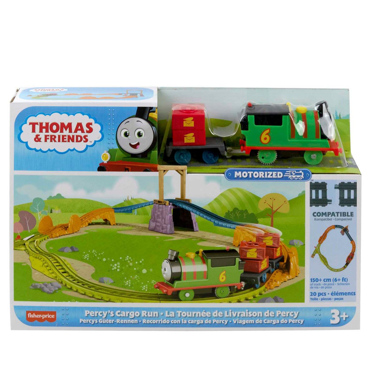 Thomas & Friends Percy's Cargo Run Motorized Toy Train & Track Set For Preschool Kids
