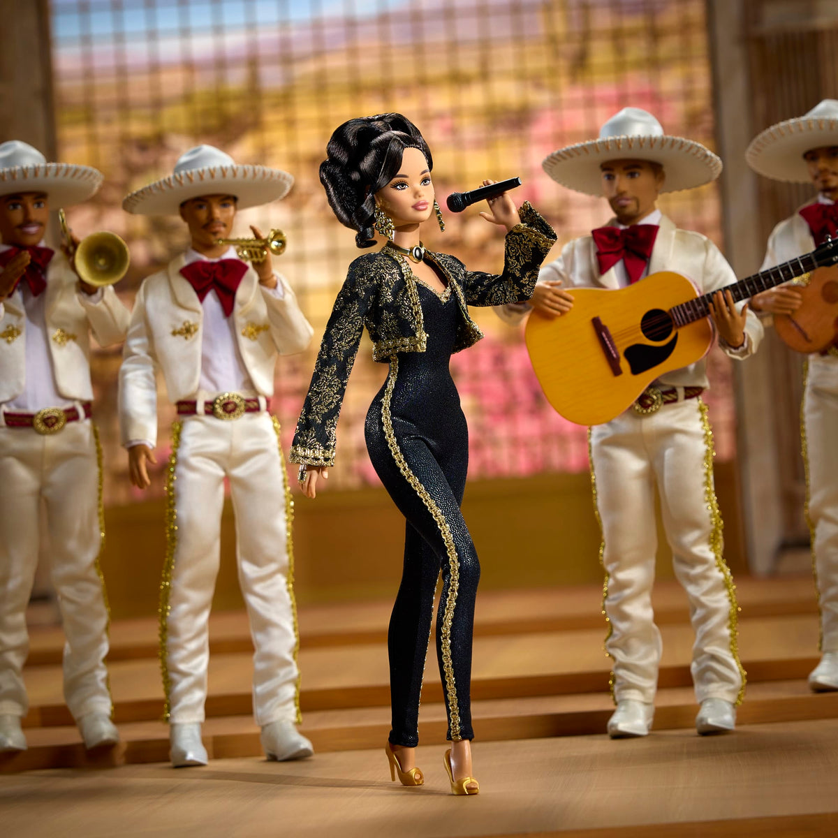 Barbie Signature Juan Gabriel Collectible Doll in Chic Black And Gold Suit