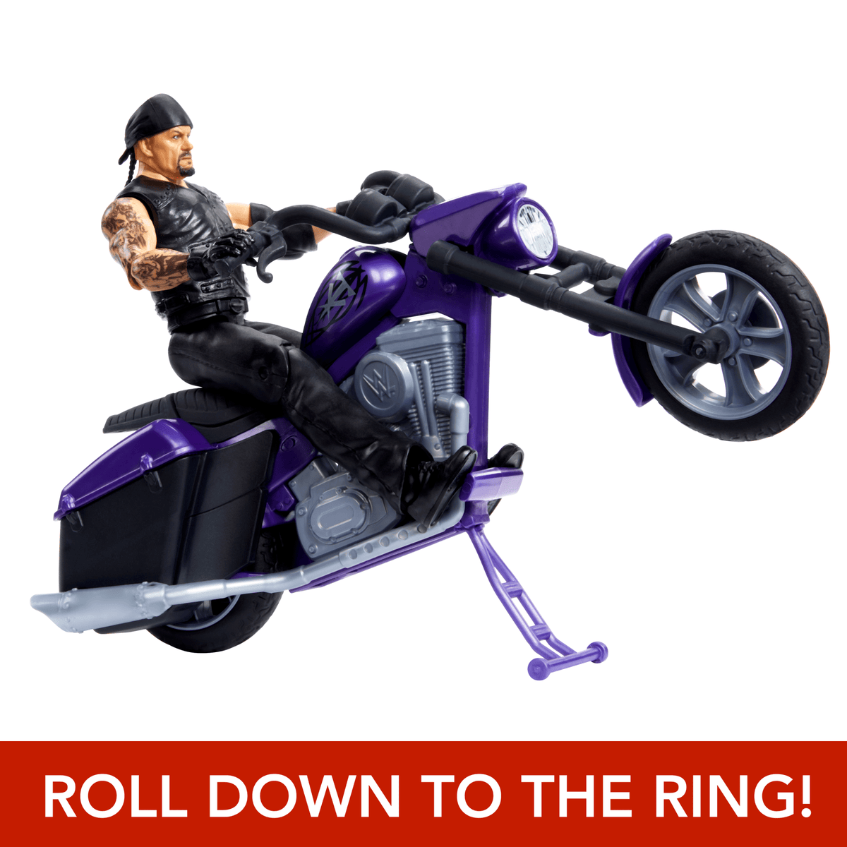 WWE Wrekkin’ Slamcycle Vehicle & Undertaker Action Figure, Toy Morotcycle With Breakaway Parts