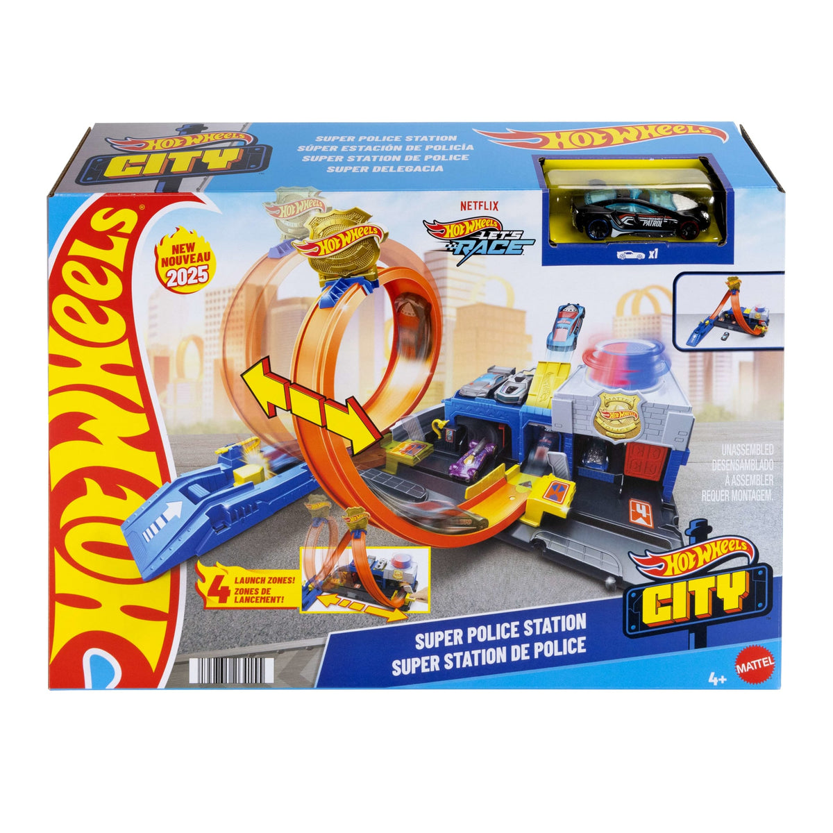 Hot Wheels  Ville  Coffret de Jeu  Super Station de Police, 1:64