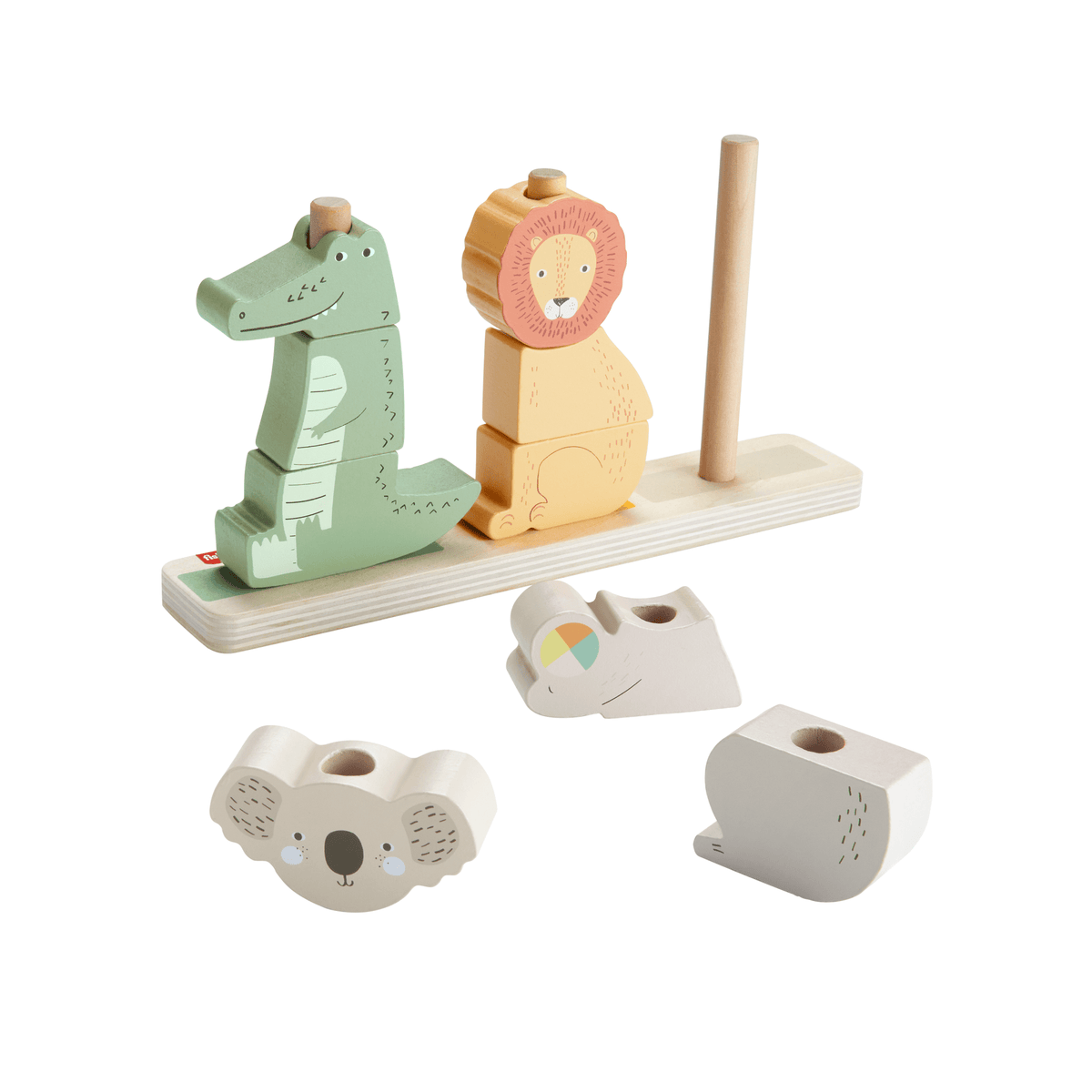 Fisher-Price Juguete para Bebés Animalitos Apilables de Madera