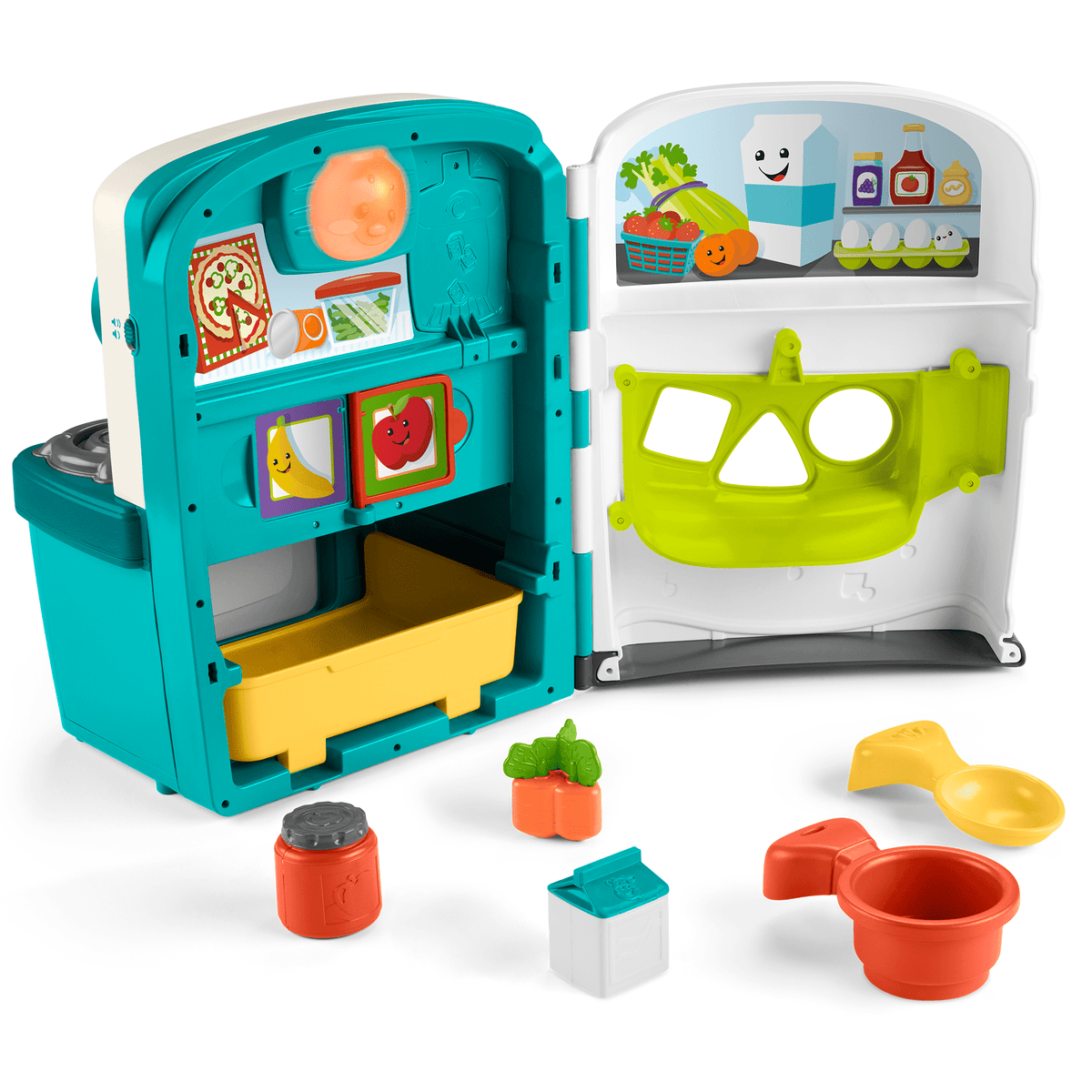 Fisher-Price Laugh & Learn Learning Kitchen Toddler Playset With Music Lights & 5 Play Pieces