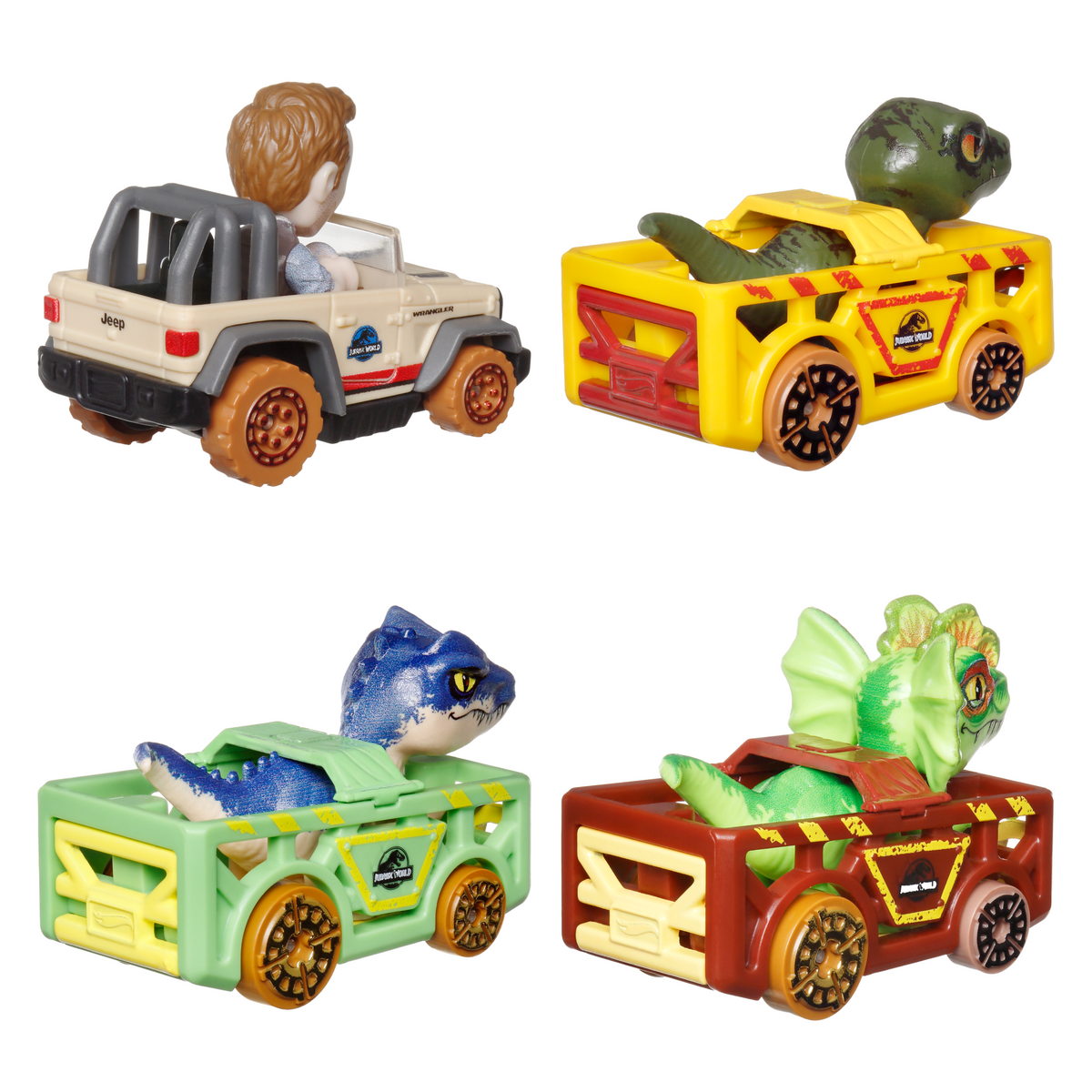 Hot Wheels RacerVerse Veículo de Brinquedo Quatro Carros de Corrida Jurassic World