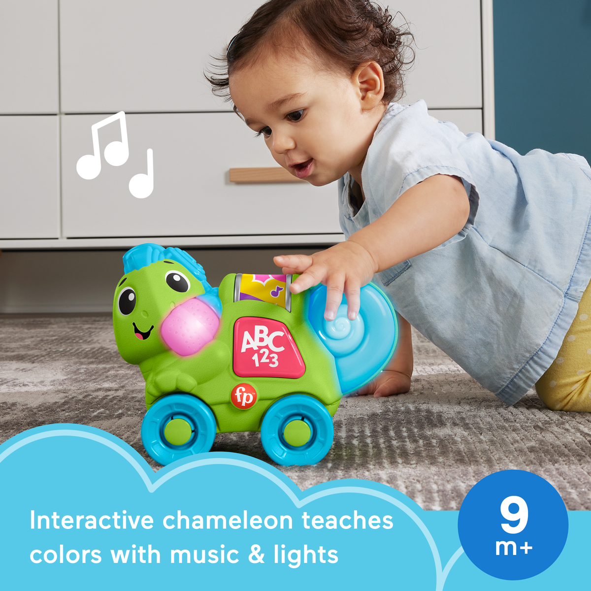 Fisher-Price Link Squad Crawl ‘n Colors Chameleon Baby Learning Toy With Music & Lights