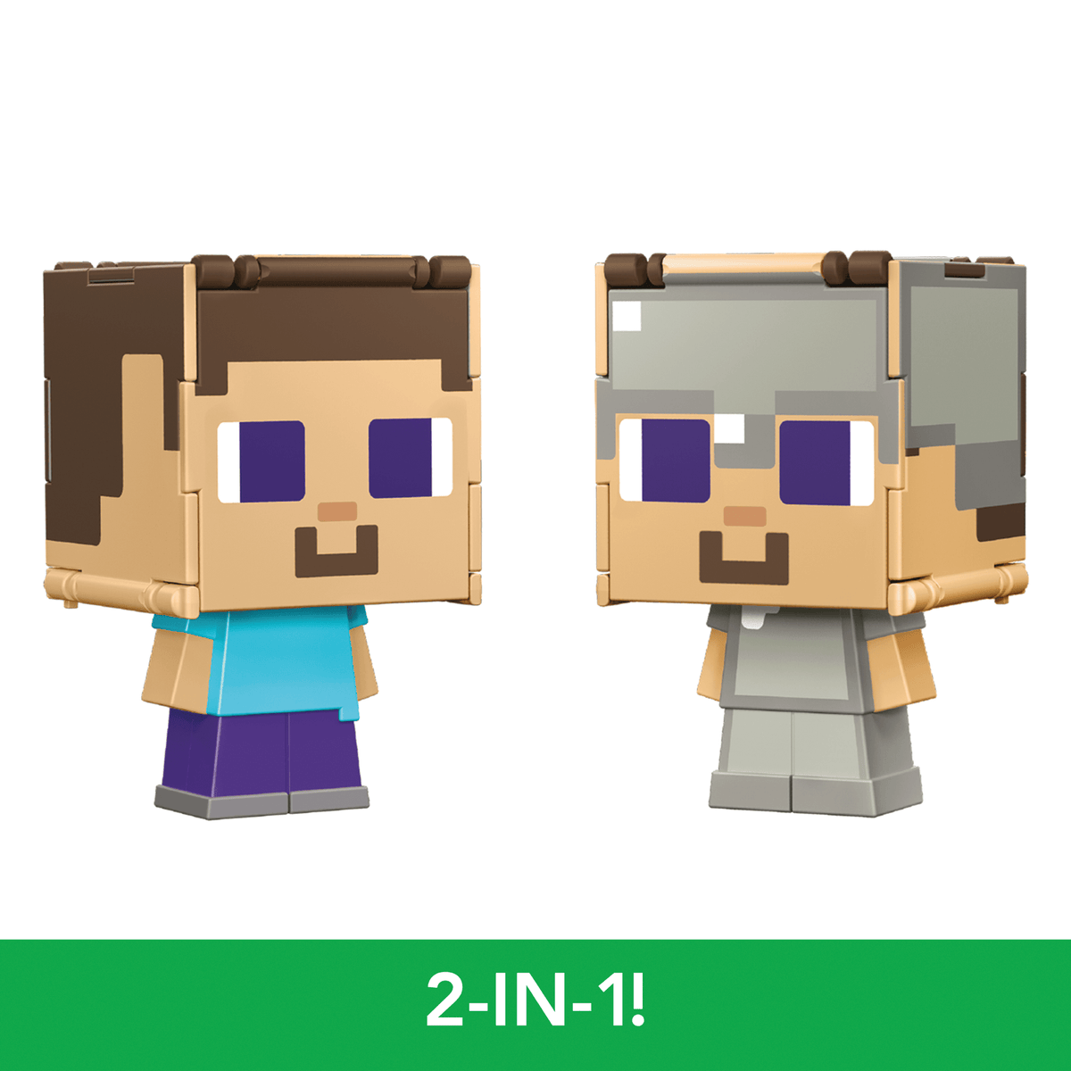 Minecraft Flippin’ Figs Figures, 2-In-1 Fidget Play, 3.75-Inch Scale Collectible Toy (Characters May Vary)
