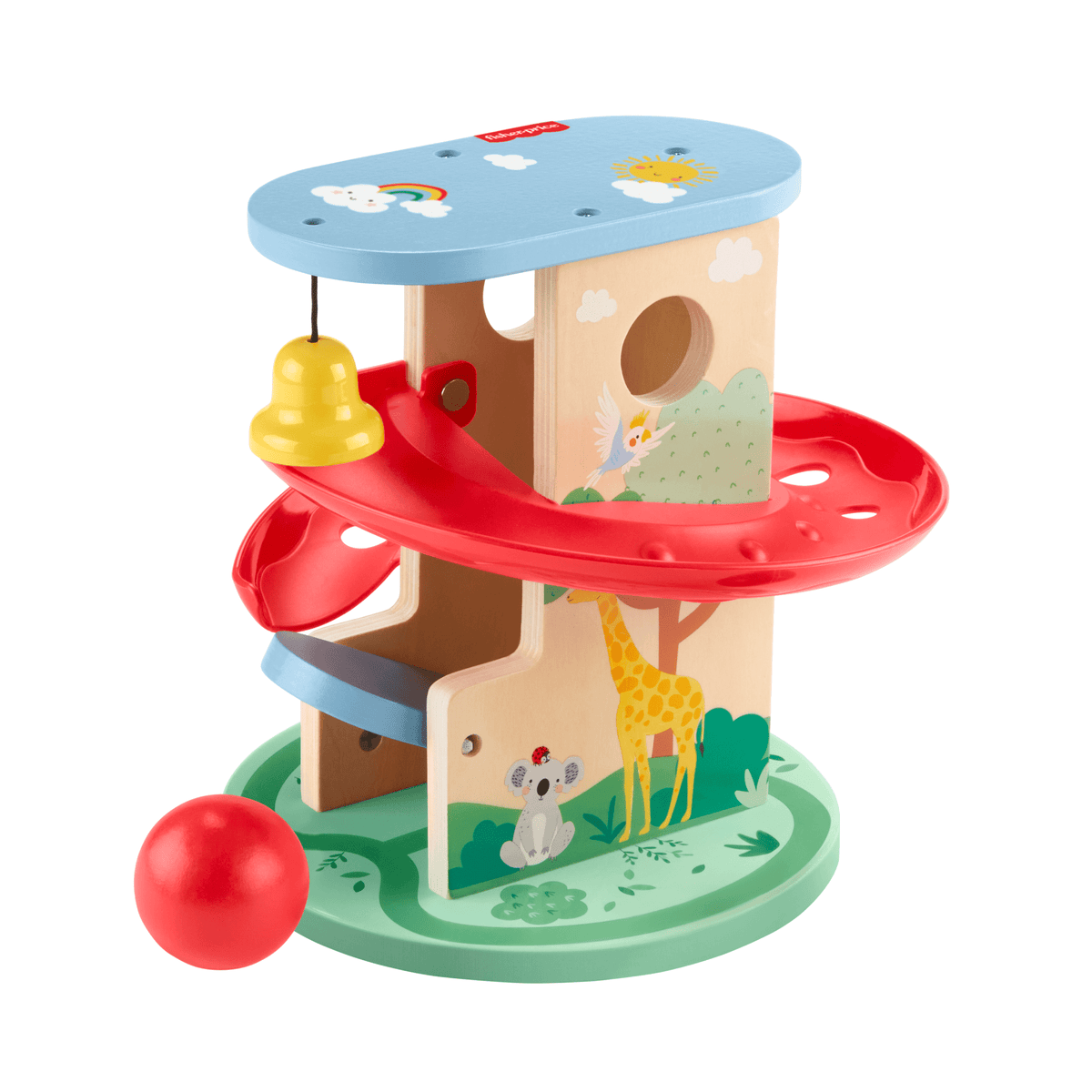 Fisher-Price  Circuit Cabane à Balle en Bois, 2Éléments en Bois