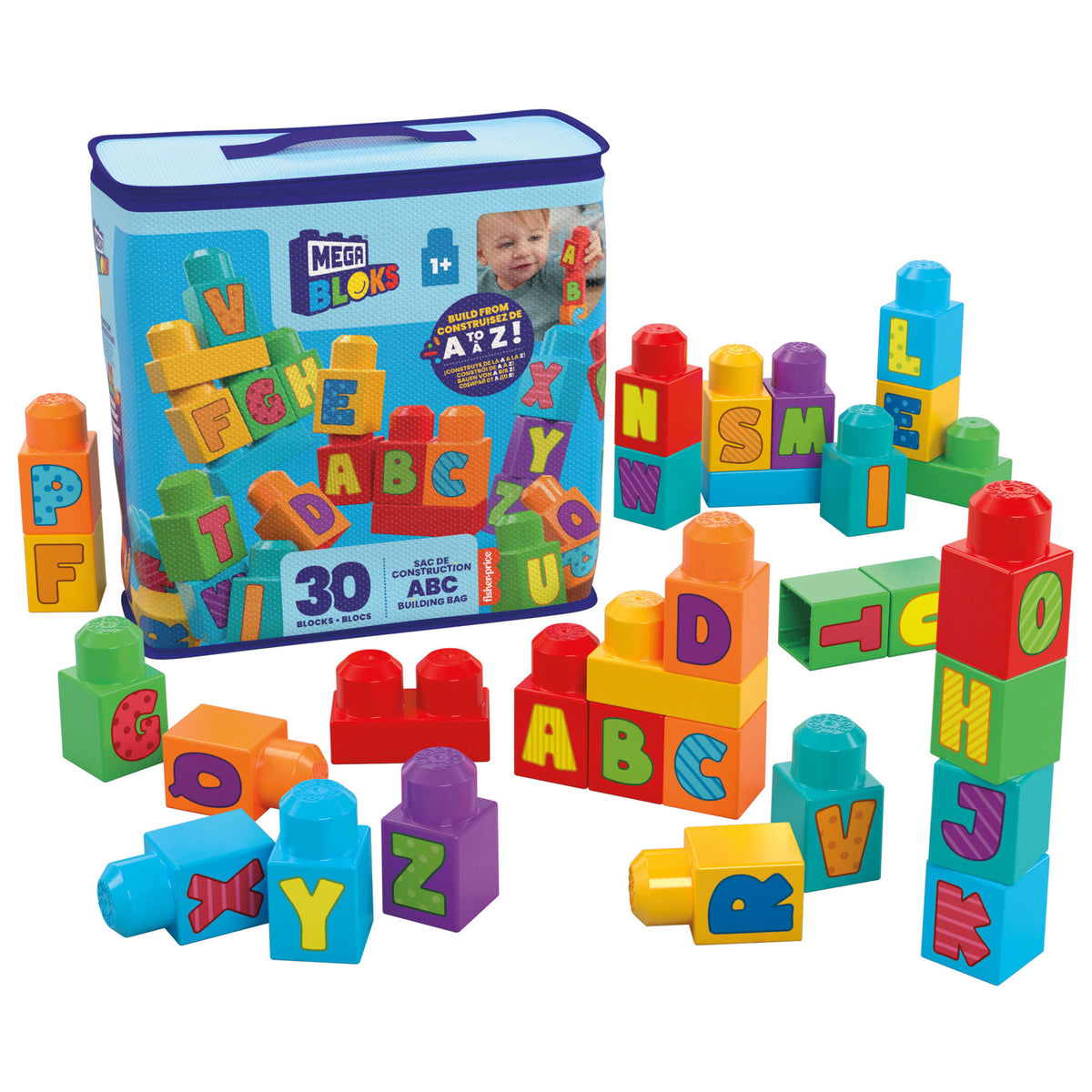 Mega Bloks  Fisher-Price  Sac de Construction Abc (30 Pièces)