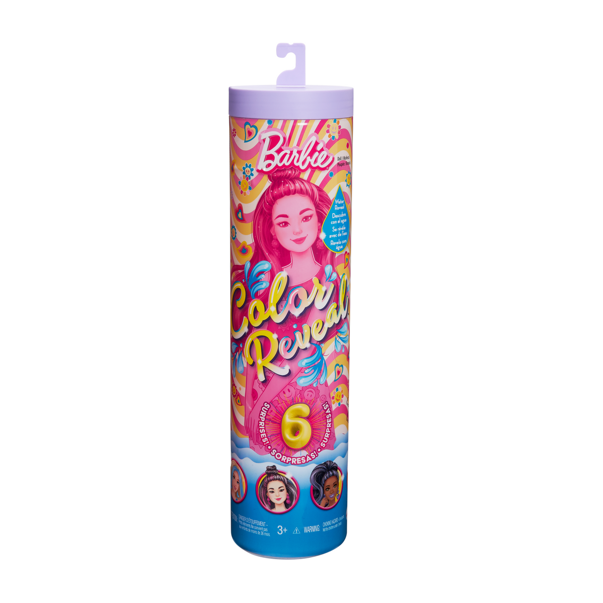 Barbie Color Reveal Groovy-Themed Series Doll & Accessories With 6 Surprises, Color-Change Bodice