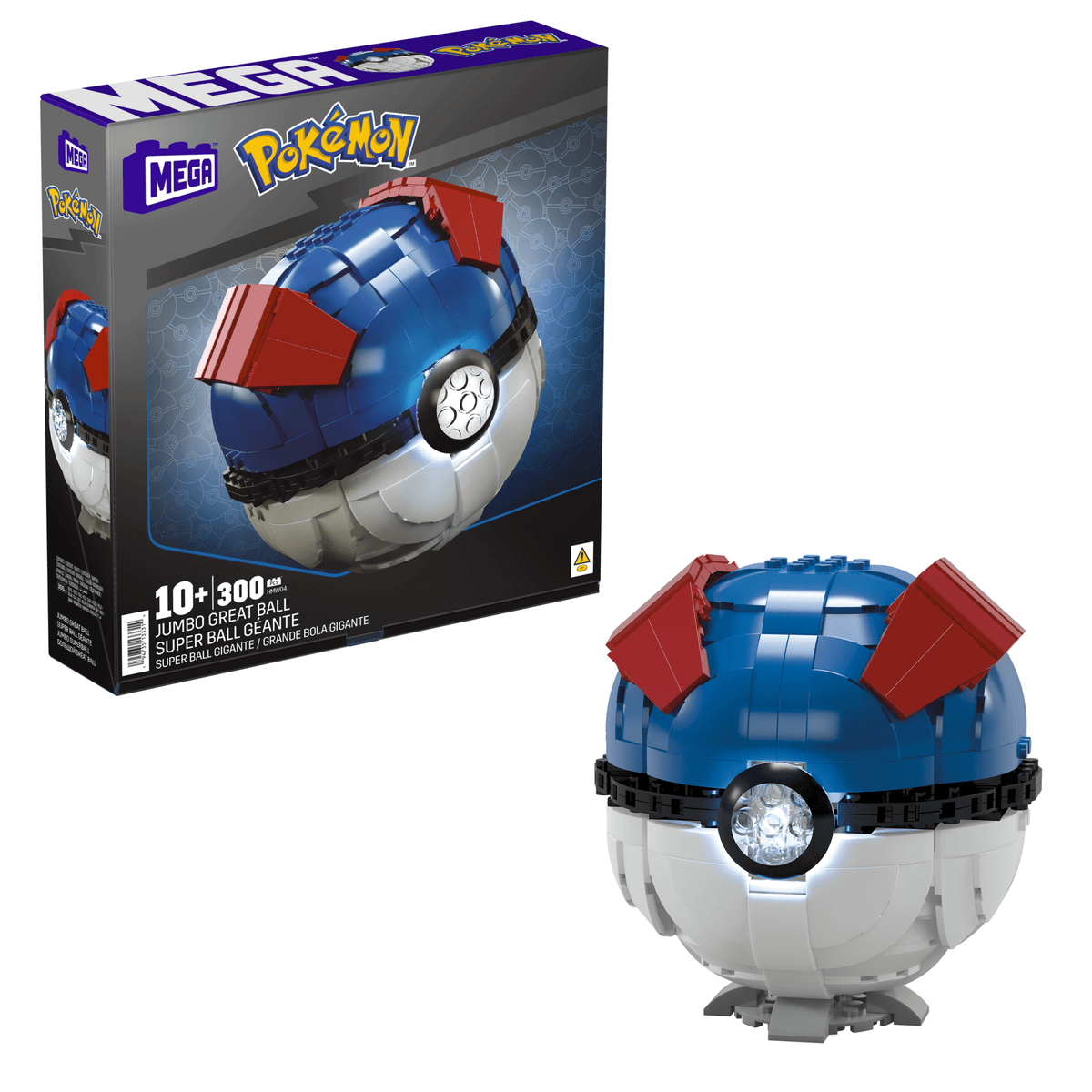 MEGA Pokémon Jumbo Great Ball Building Kit With Lights (299 Pieces), For Collectors