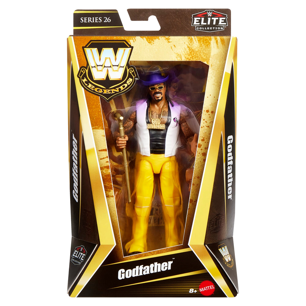 WWE Elite Legends Godfather Action Figure & Accessories, Series 26 Collectible Set, 6-inch