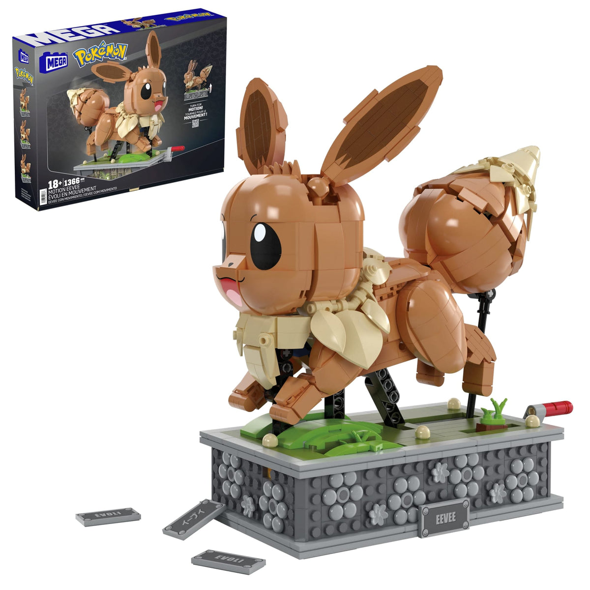 MEGA Pokémon Motion Eevee Building Toy Kit (1366 Pieces) For Collectors