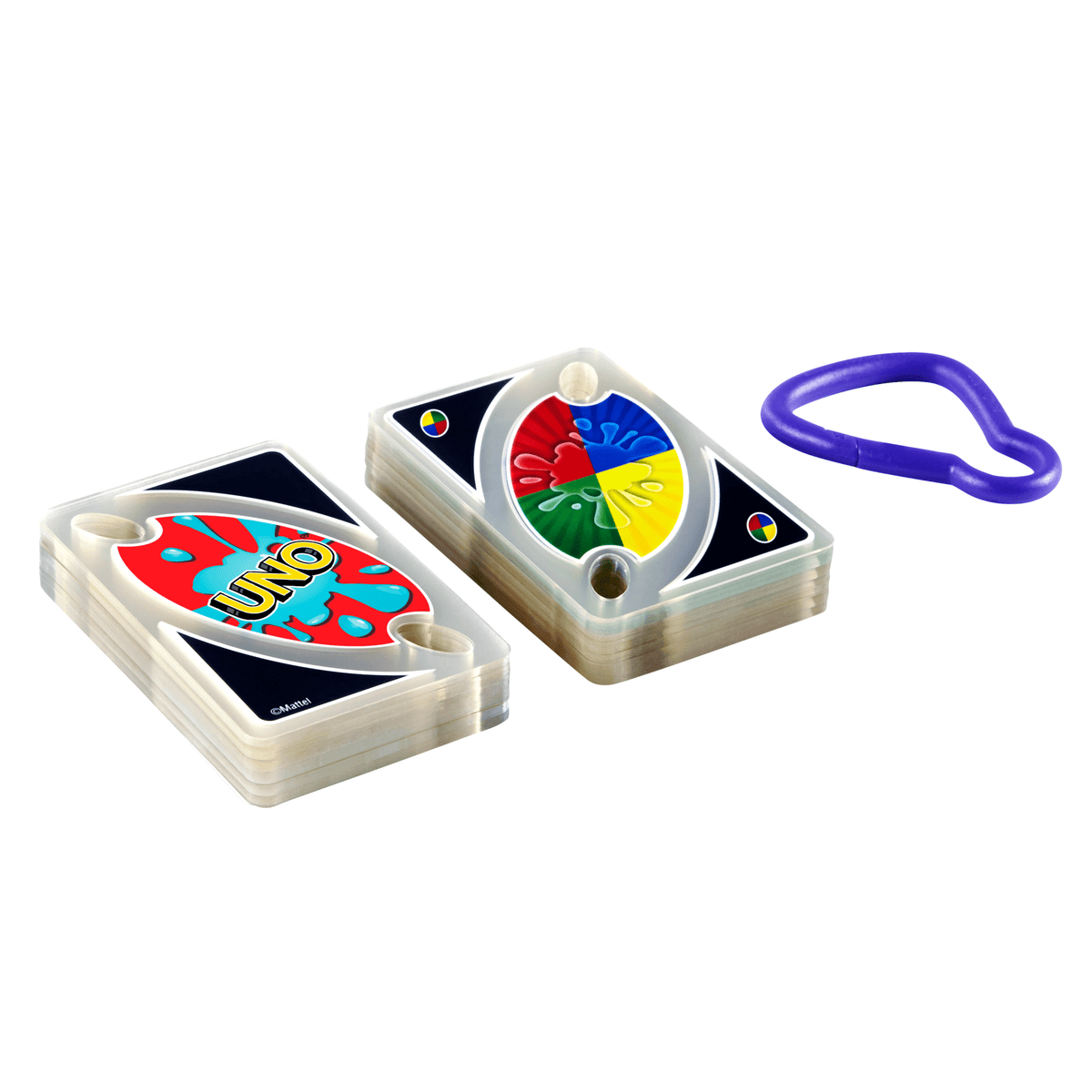 UNO Splash Card Game With Waterproof Cards And Portable Clip For Travel