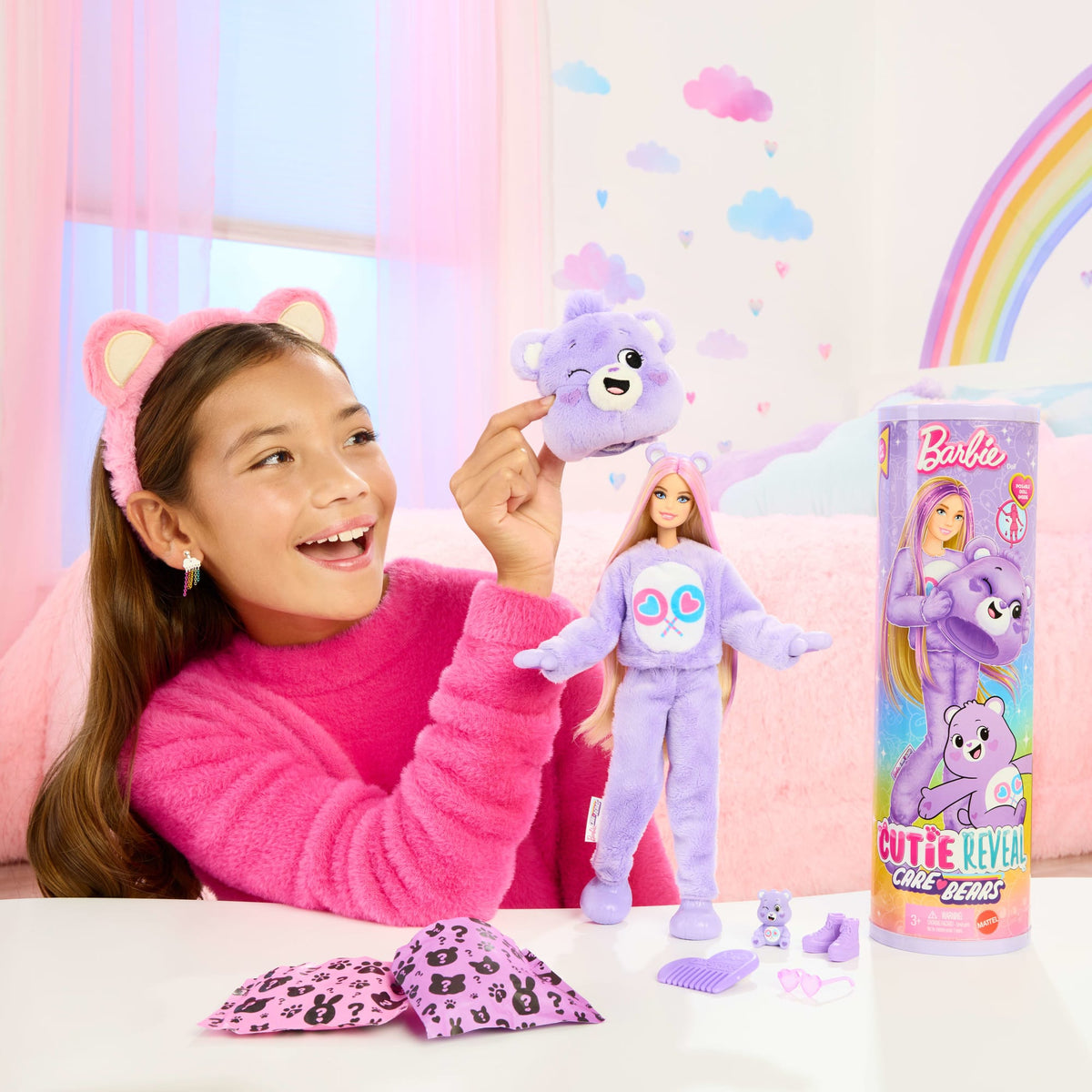 Barbie  Cutie Reveal  Care Bears  Poupée et Acc.  Costume Égalours