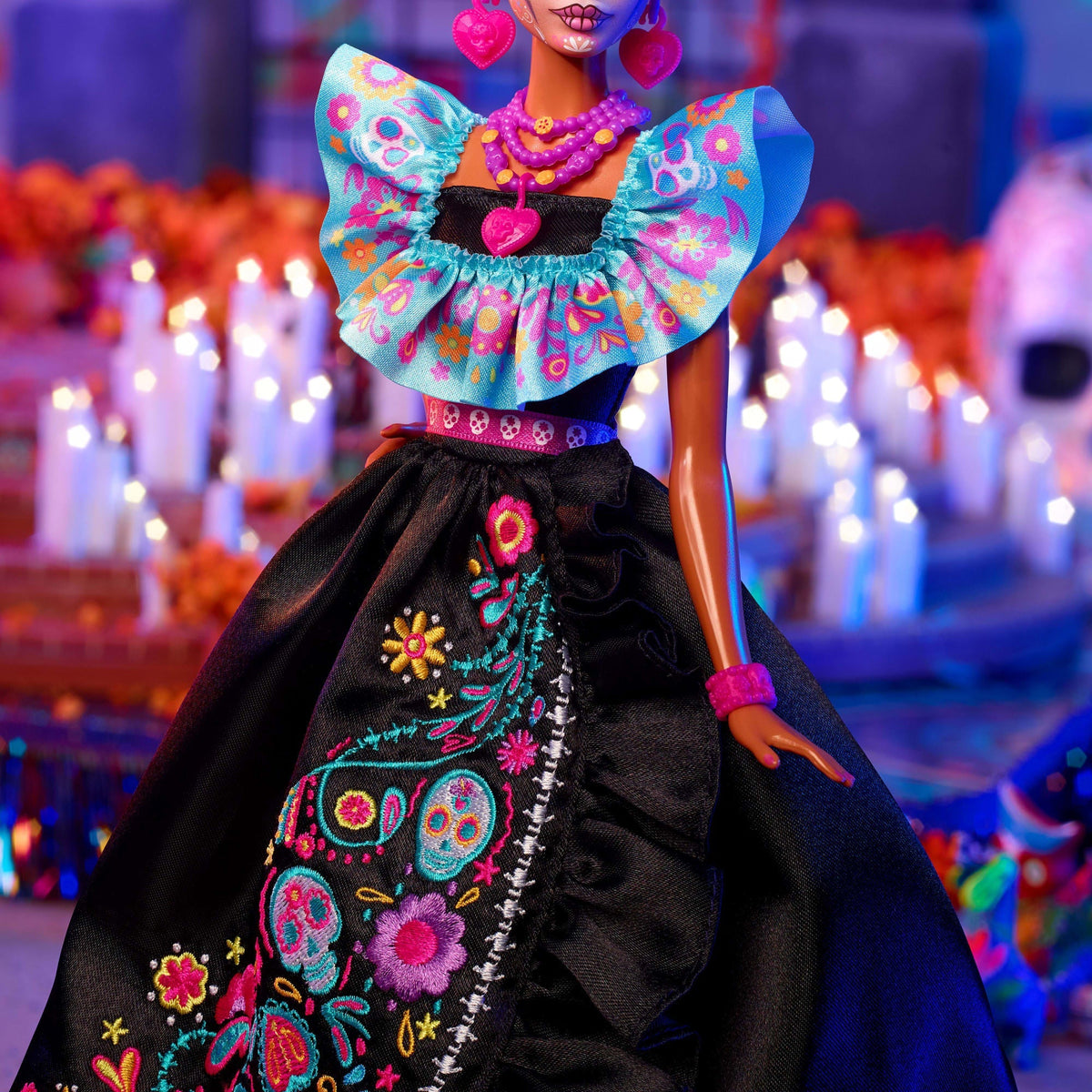 Barbie Signature Día De Muertos 2024 Collectible Doll in Ruffled Black Gown