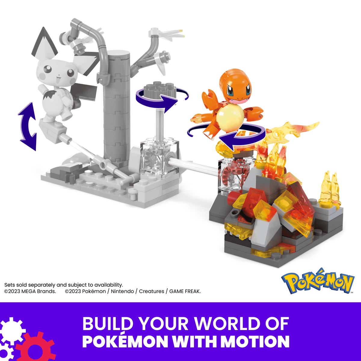 MEGA Pokémon Charmander's Fire-Type Spin Building Toy Kit With Figure (81 Pieces) For Kids