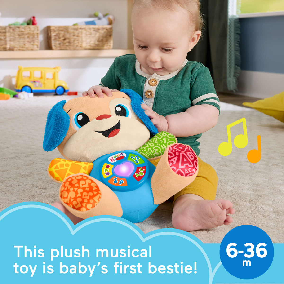 Fisher-Price Laugh & Learn Smart Stages Puppy Plush Musical Learning Toy For Baby & Toddler