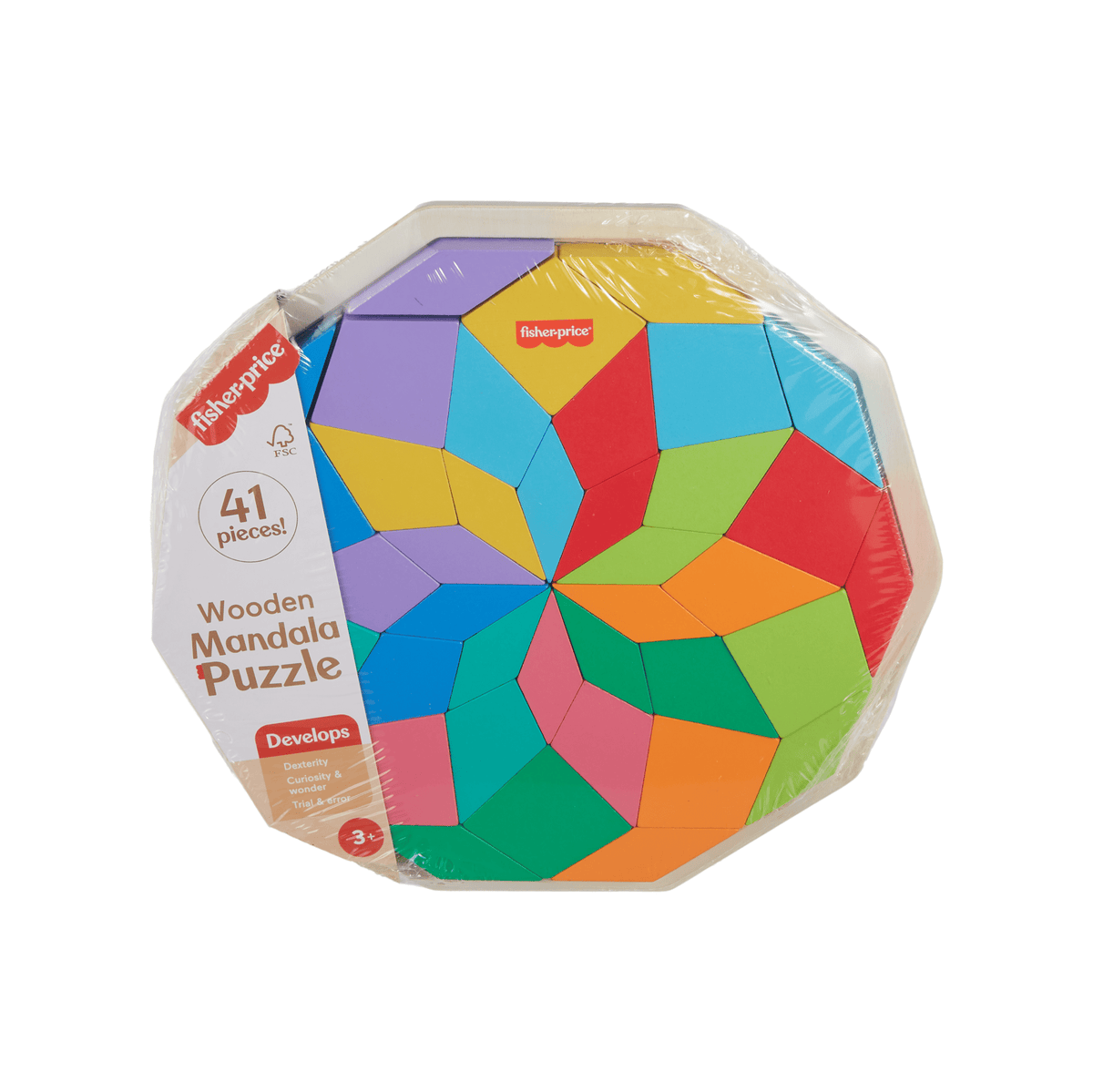 Fisher-Price Juguete para Bebés Rompecabezas Geométrico Mandala de Madera