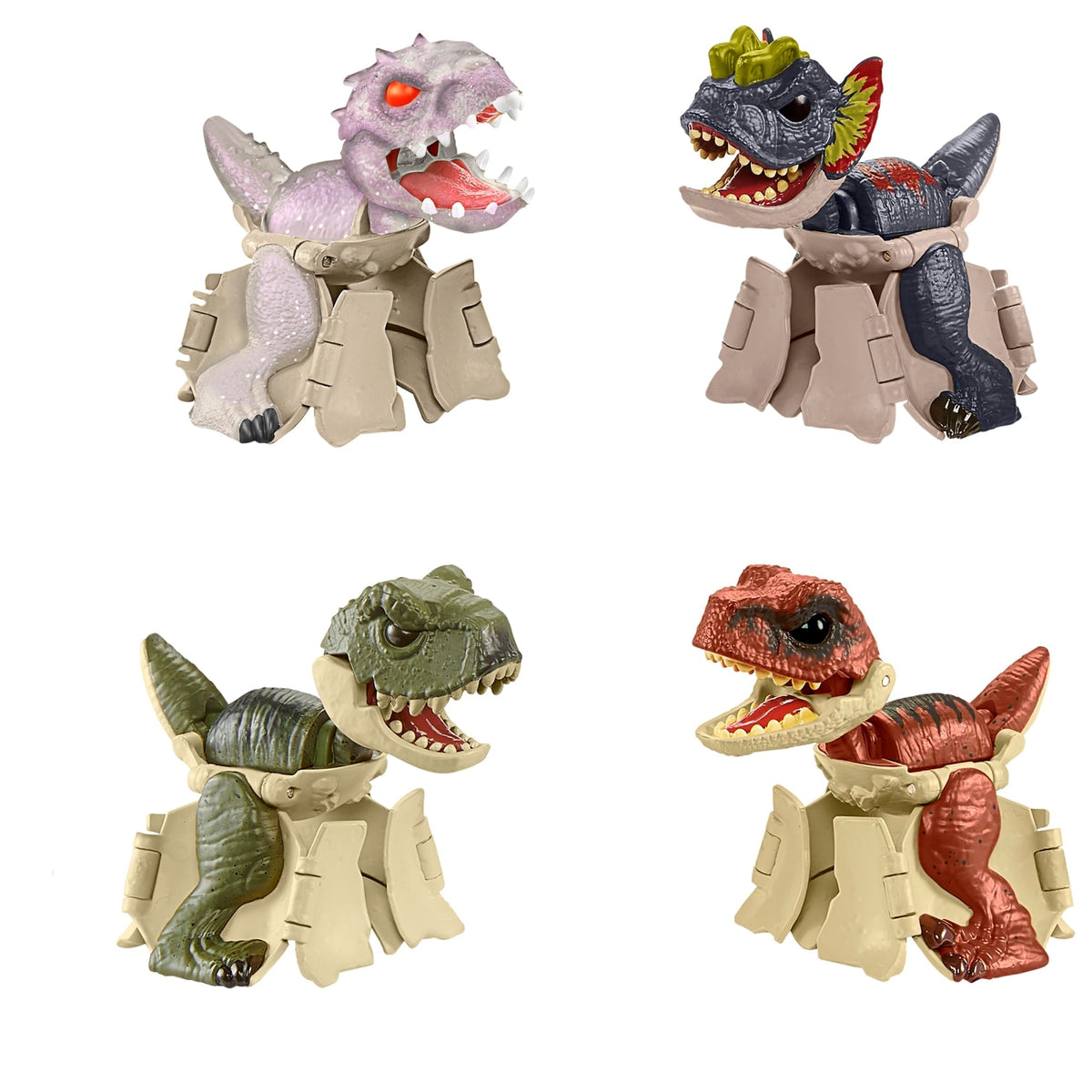Jurassic World 4-Pack Egg To Dinosaur Transforming Toys Hidden Hatchers