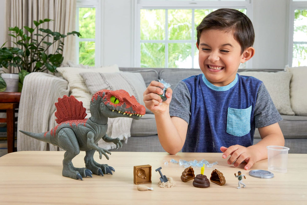 Jurassic World Crushivores Spinosaurus Cage Crasher Dinosaur Action Figure Unboxing Toy & Compounds