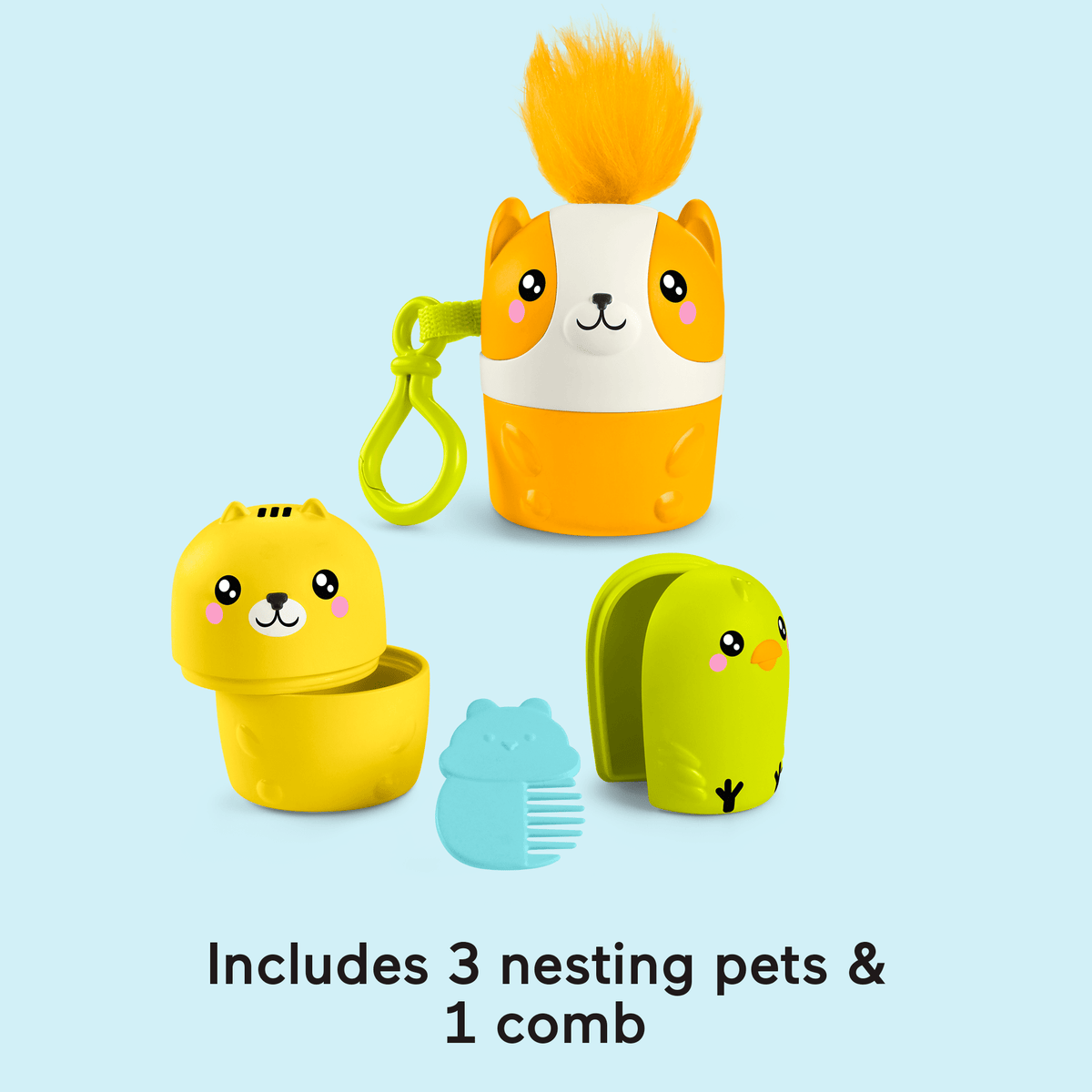 Fisher-Price FP Pets On-The-Go Nesting Pets Stacking Toy For Preschool Kids, 4 Pieces
